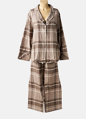 Pyjama tissage jersey marron ARUELLE femme