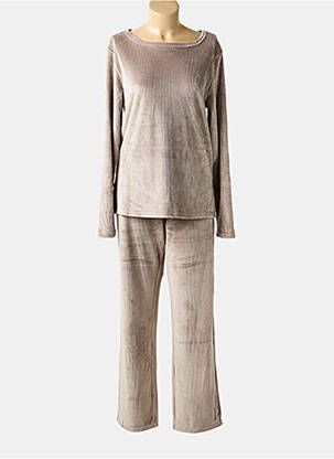 Pyjama coupe droite marron ARUELLE femme