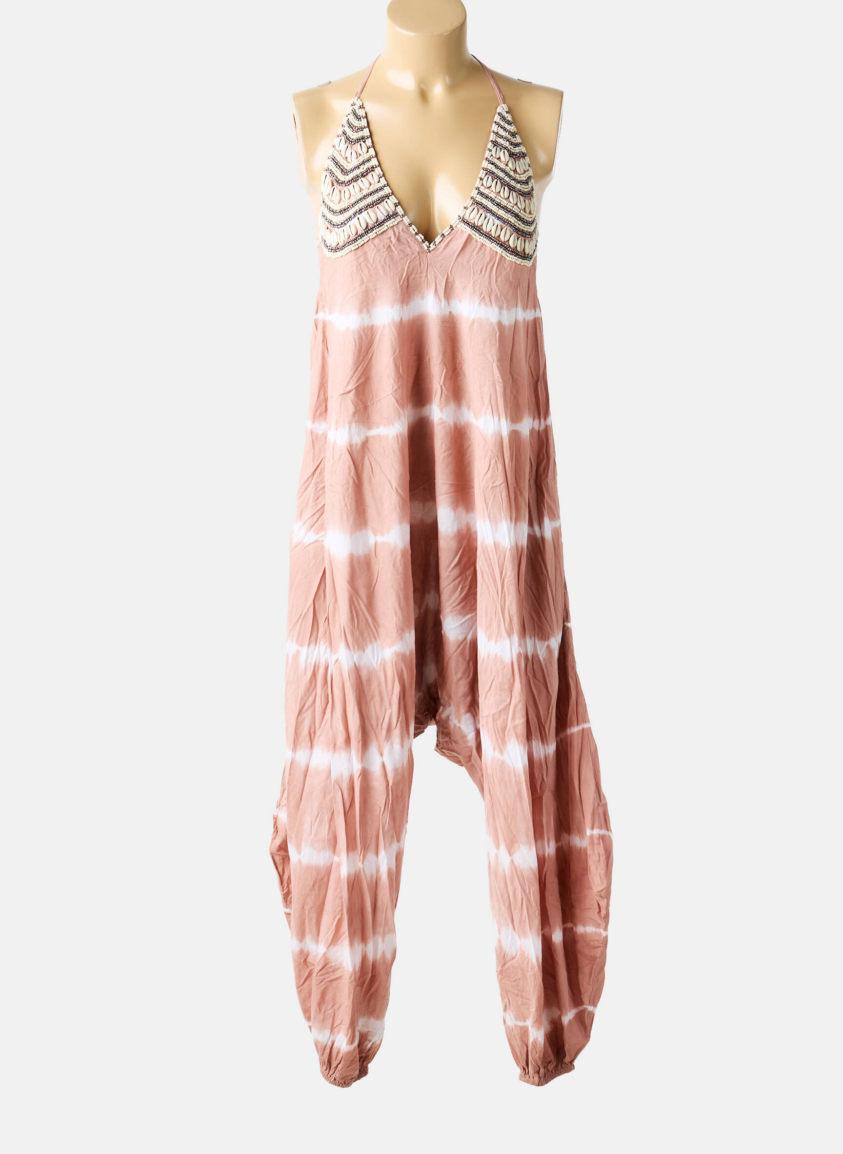 Combi-pantalon fines bretelles fines bretelles rose BELLE & TOILE femme