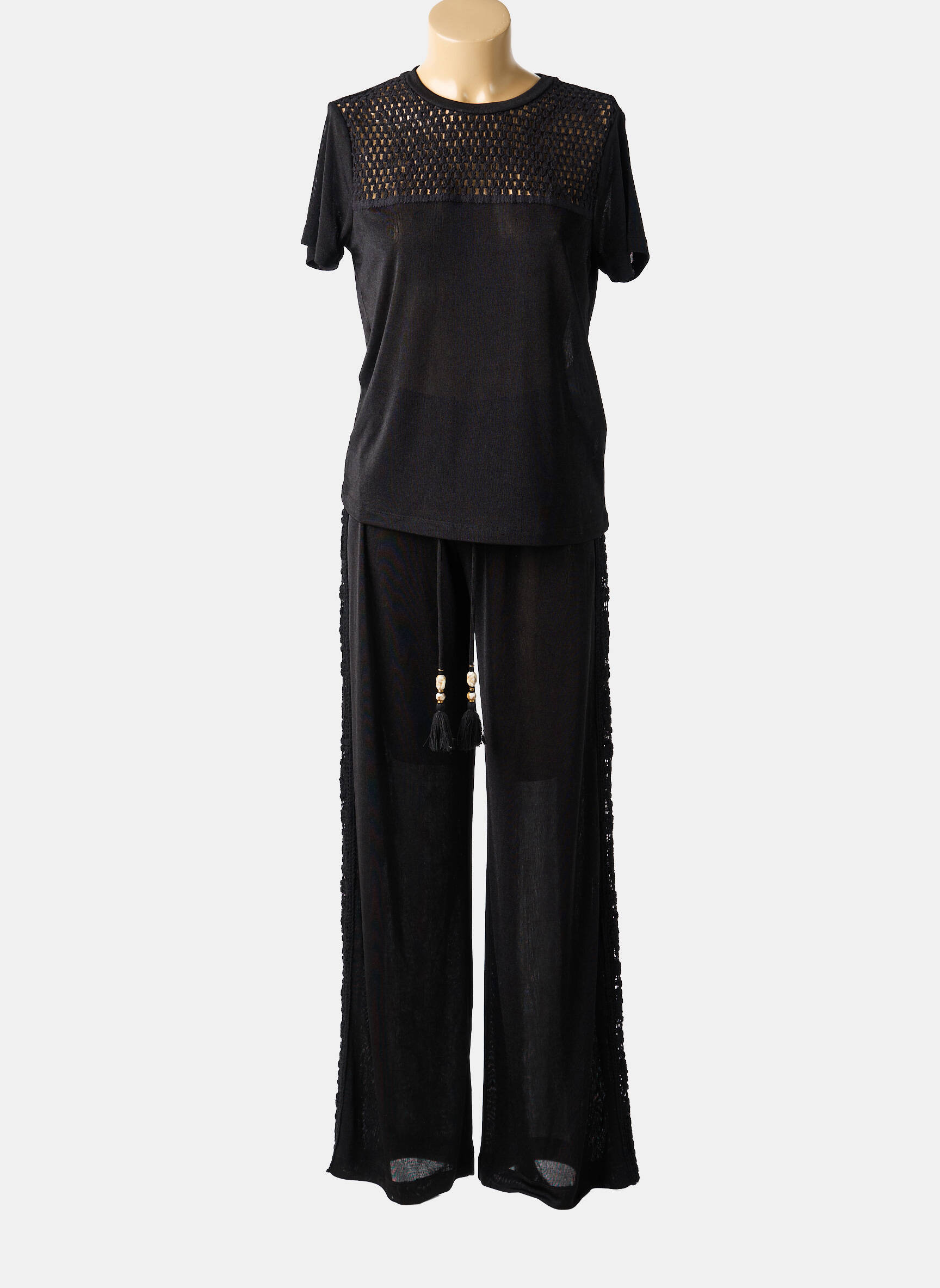 Pyjama manches courtes noir TWINSET femme