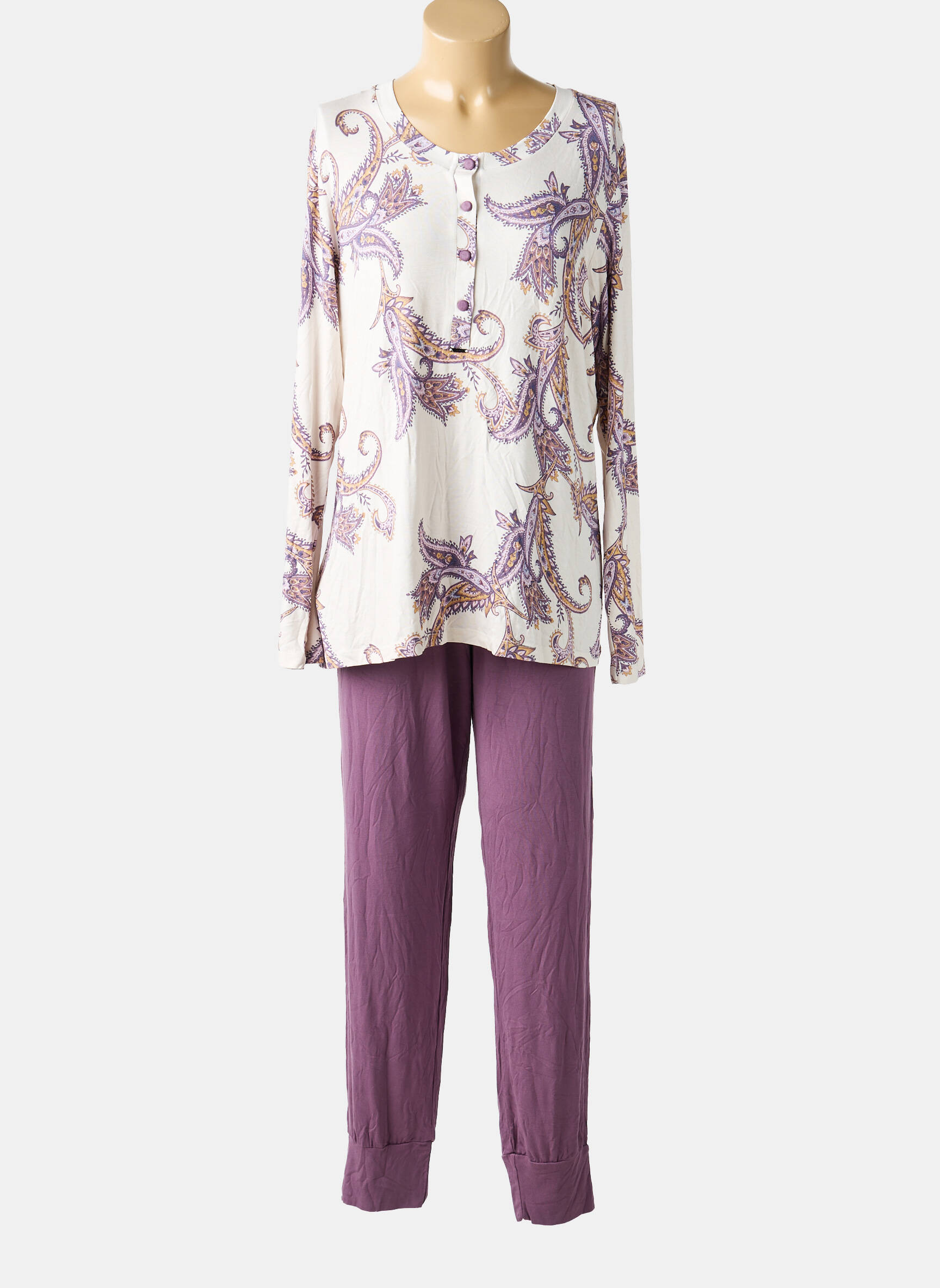 Pyjama tissage jersey violet LORMAR femme