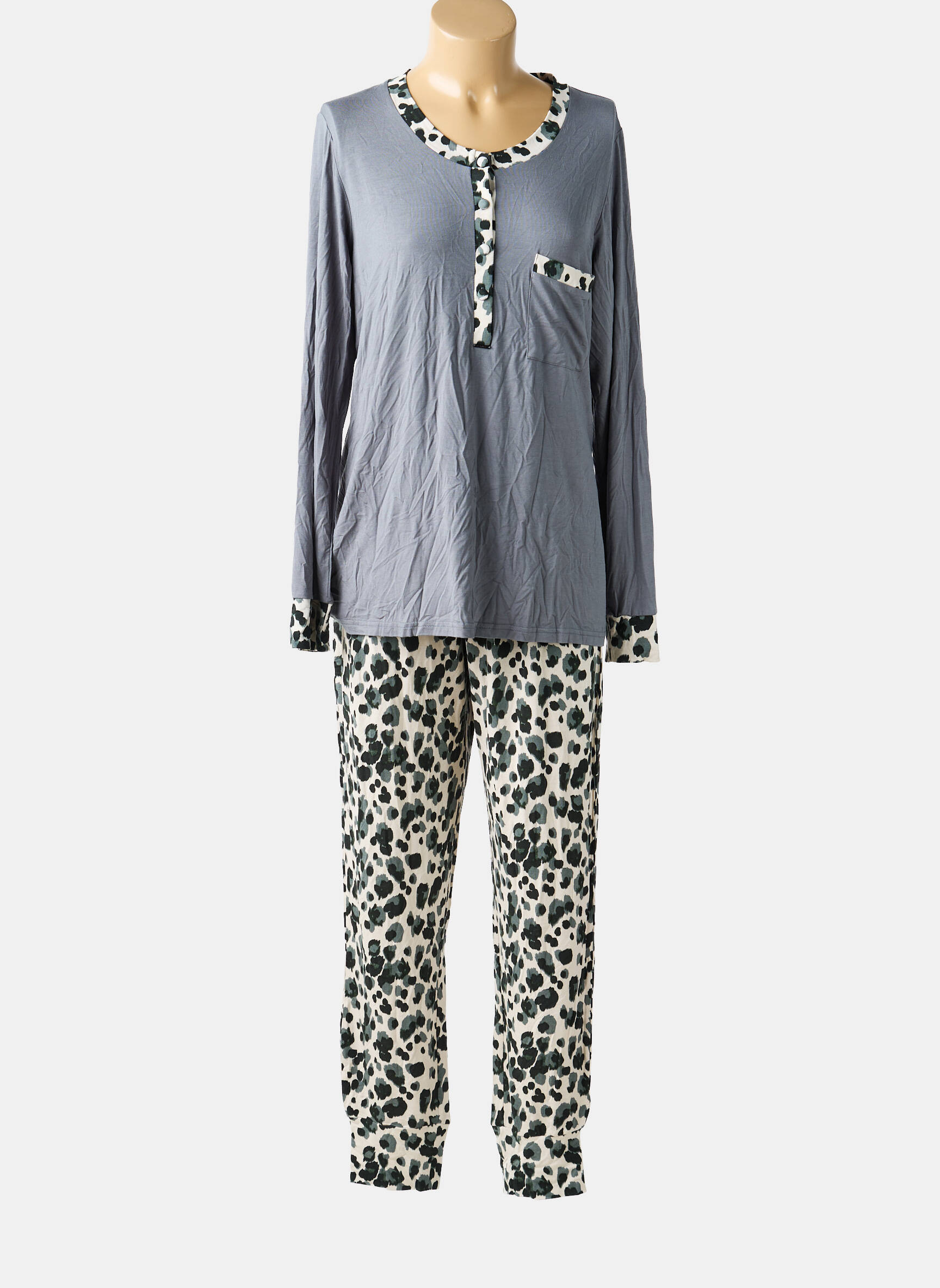 Pyjama tissage jersey gris LORMAR femme