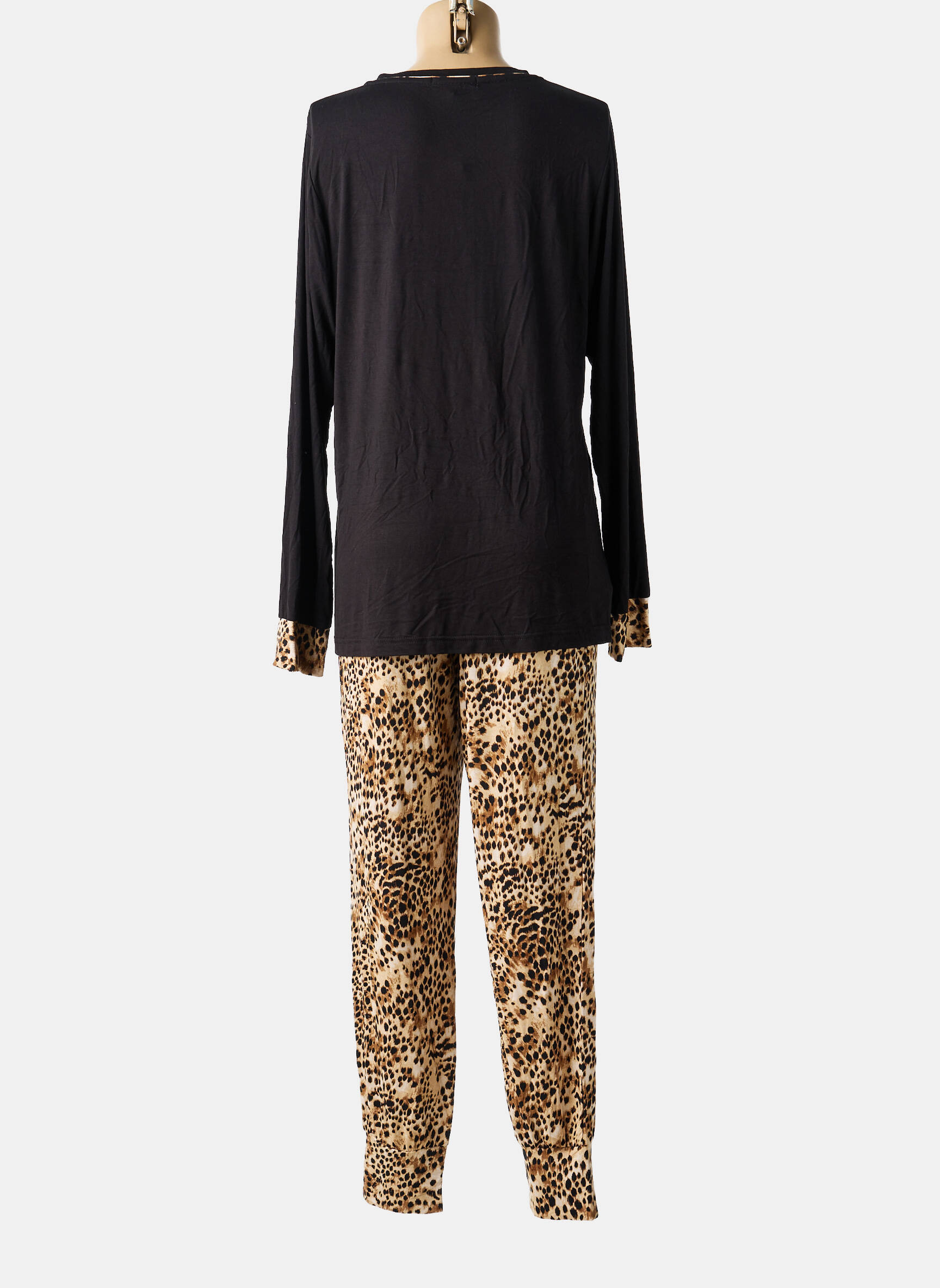 Pyjama tissage jersey noir LORMAR femme