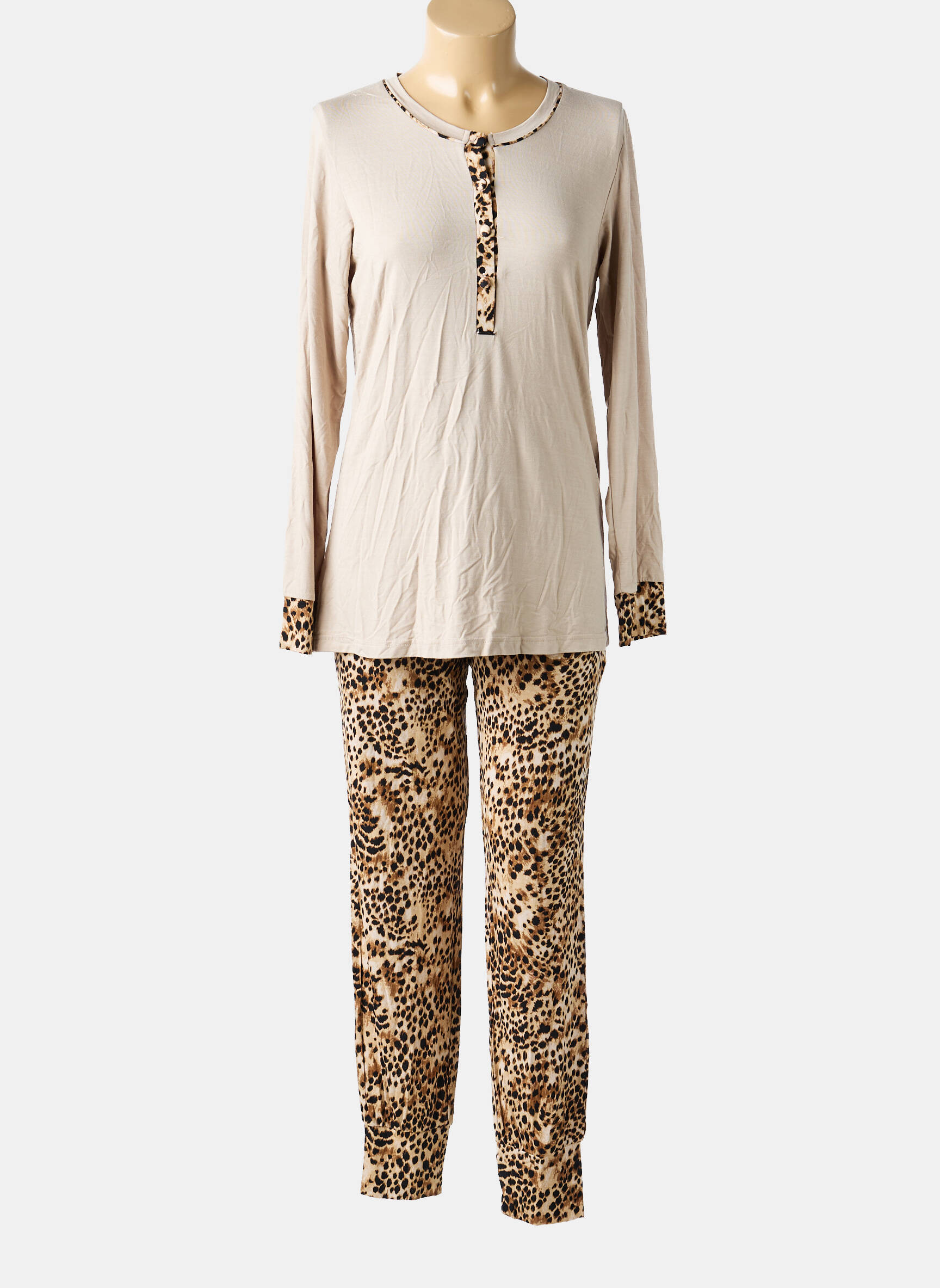 Pyjama tissage jersey beige LORMAR femme
