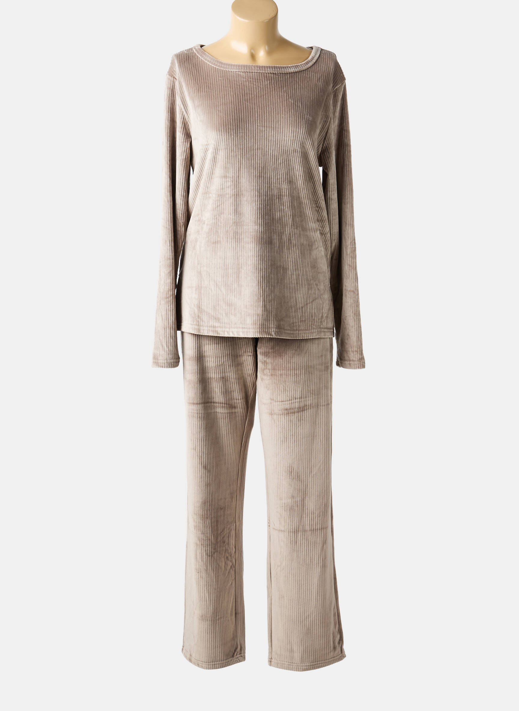Pyjama coupe droite marron ARUELLE femme