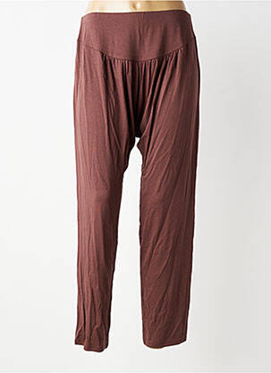 Sarouel coupe large taille normale marron YOU femme