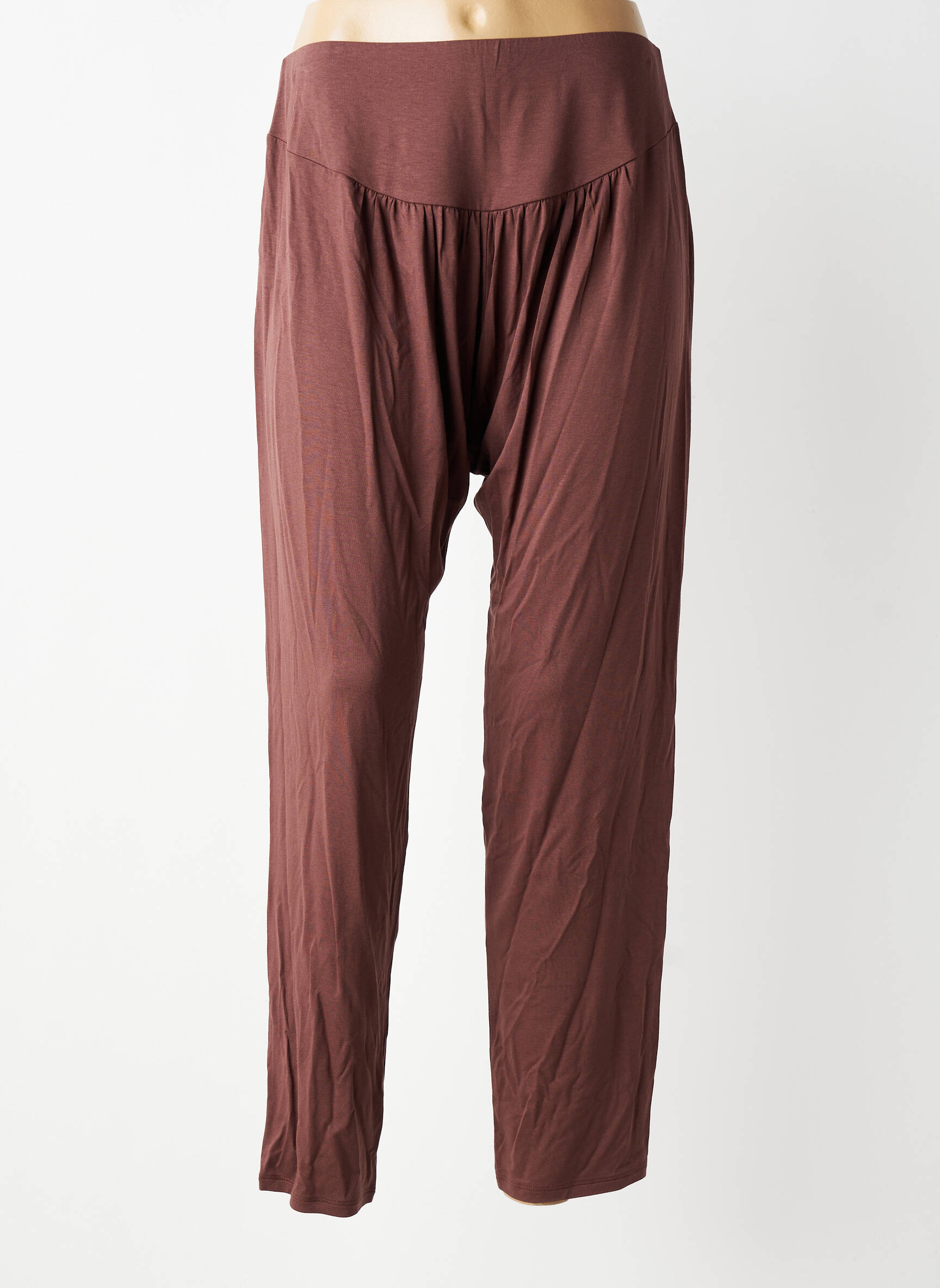 Sarouel coupe large taille normale marron YOU femme