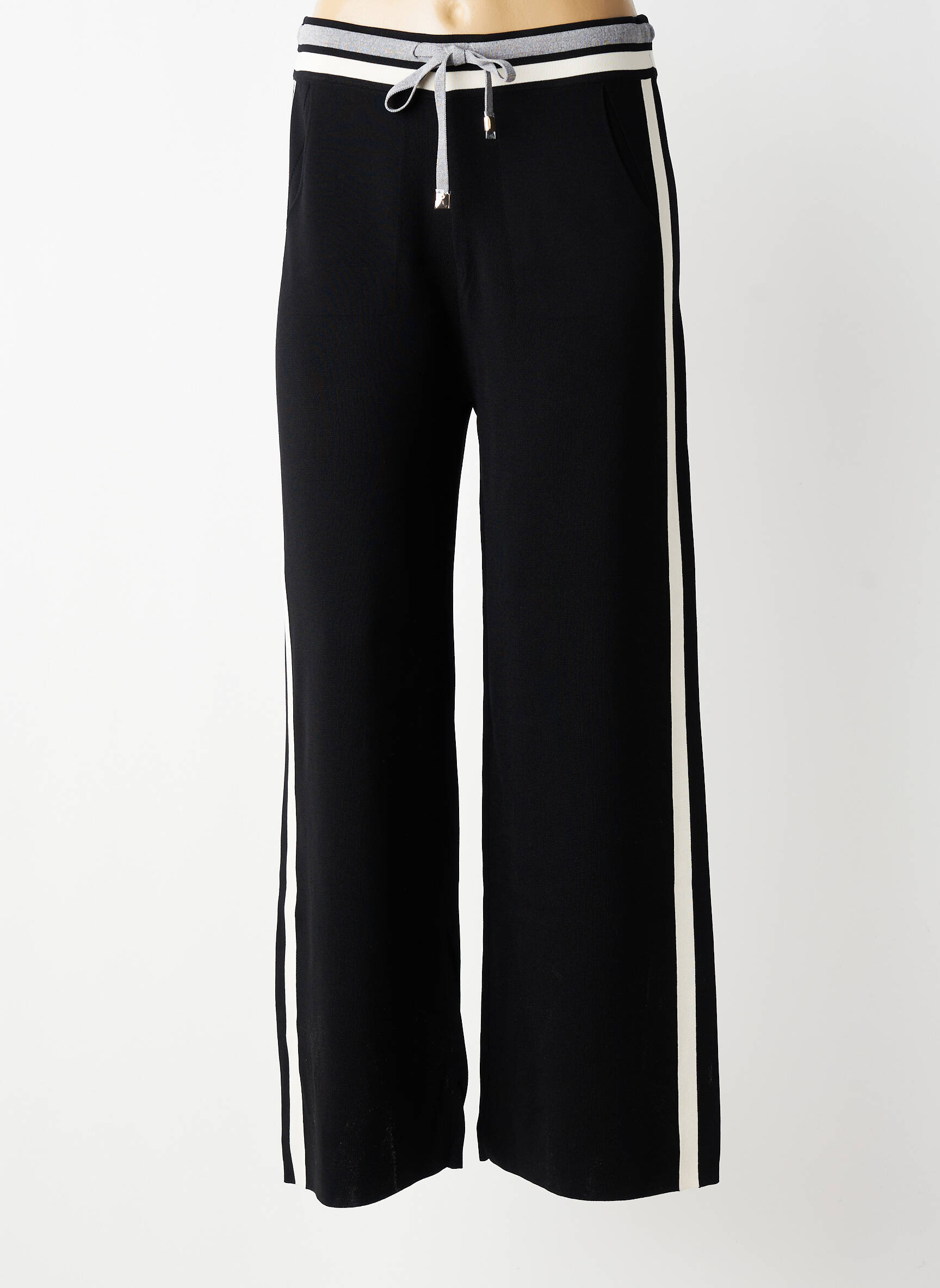 Pantalon droit taille élastique taille normale noir ELENA MIRO femme