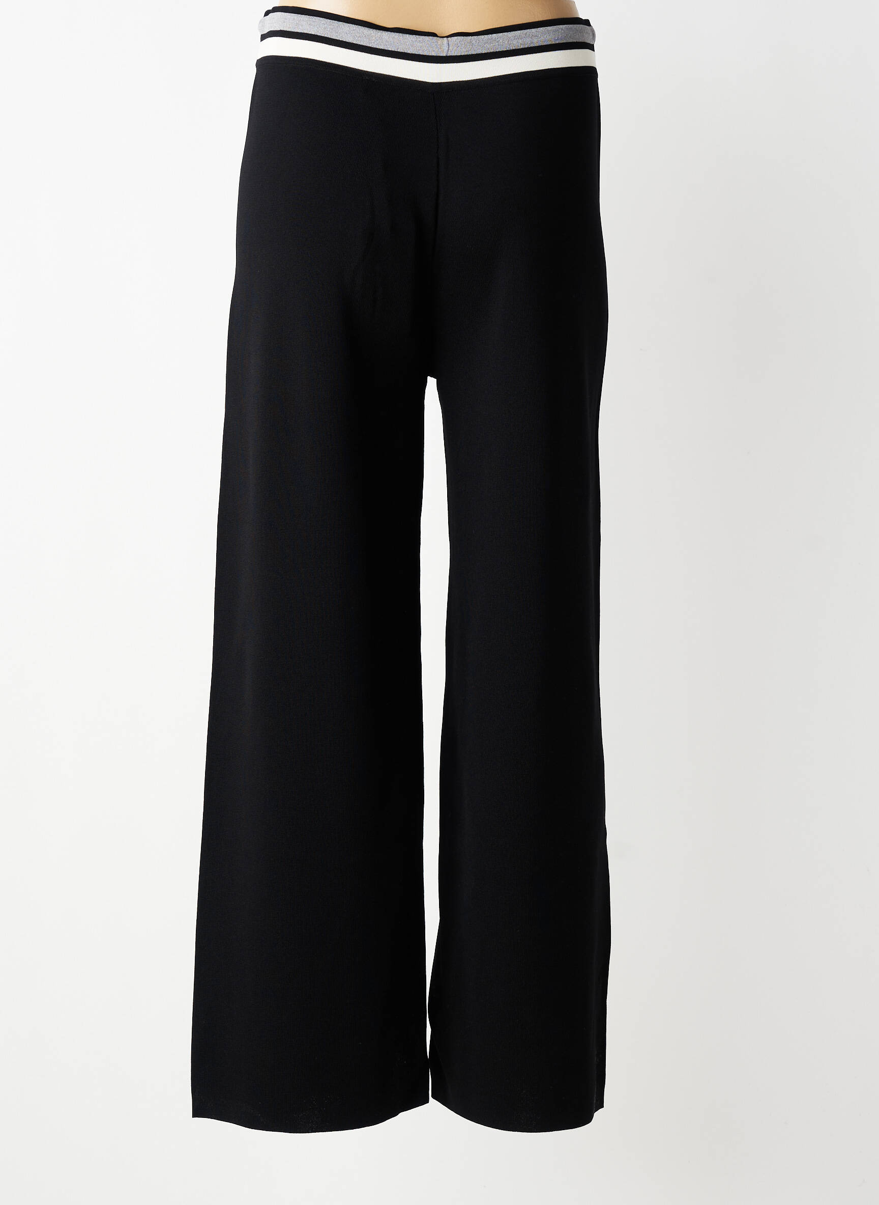 Pantalon droit taille élastique taille normale noir ELENA MIRO femme