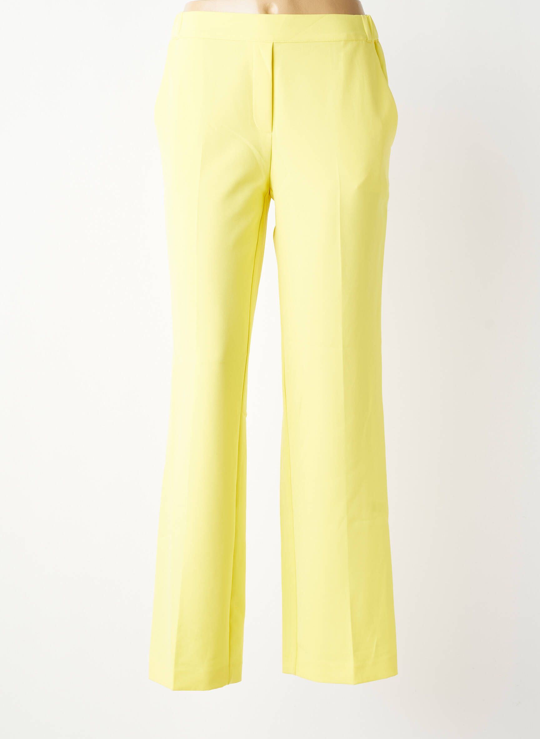 Pantalon droit stretch taille normale jaune HERZEN'S ANGELEGENHEIT femme