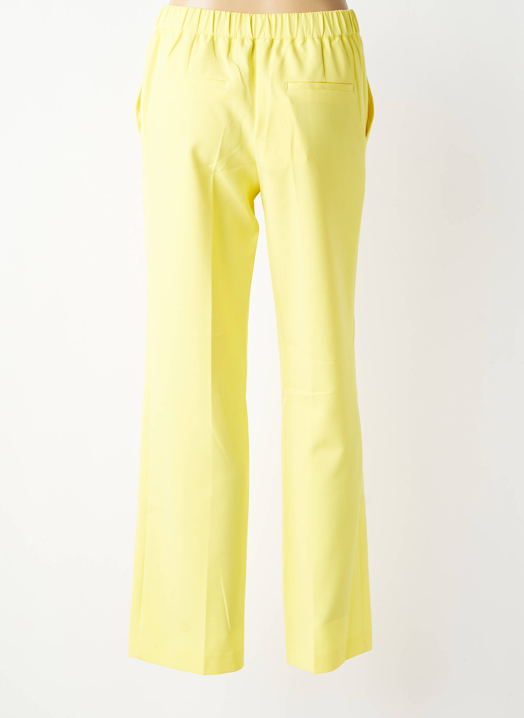 Pantalon droit stretch taille normale jaune HERZEN'S ANGELEGENHEIT femme