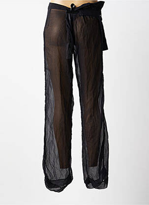 Pantalon droit tissage crêpe taille normale noir ROSA CHA femme