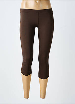 Legging effet matière satinée taille normale marron SHAN femme
