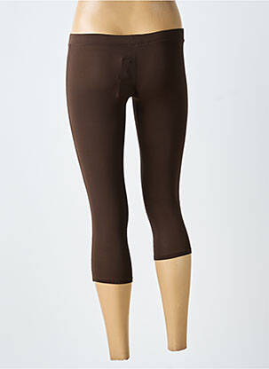 Legging effet matière satinée taille normale marron SHAN femme