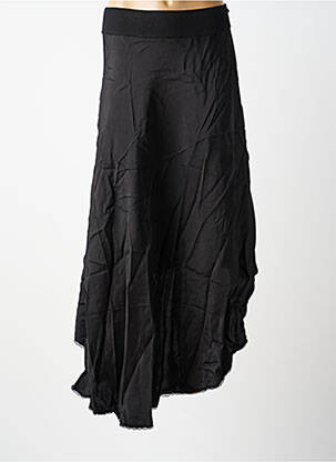 Jupe longue coupe asymétrique noir KUXO femme