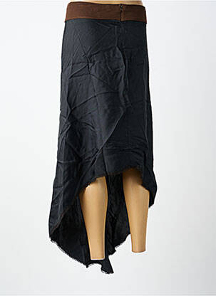 Jupe longue coupe asymétrique marron KUXO femme