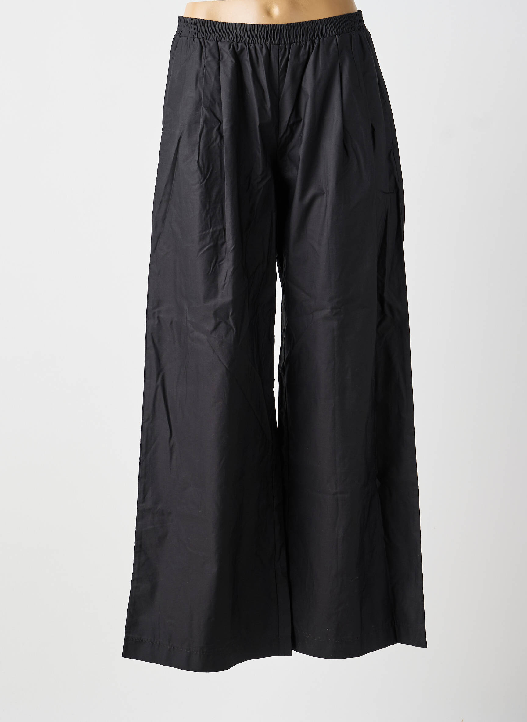 Pantalon large tissage popeline taille normale noir TWINSET femme