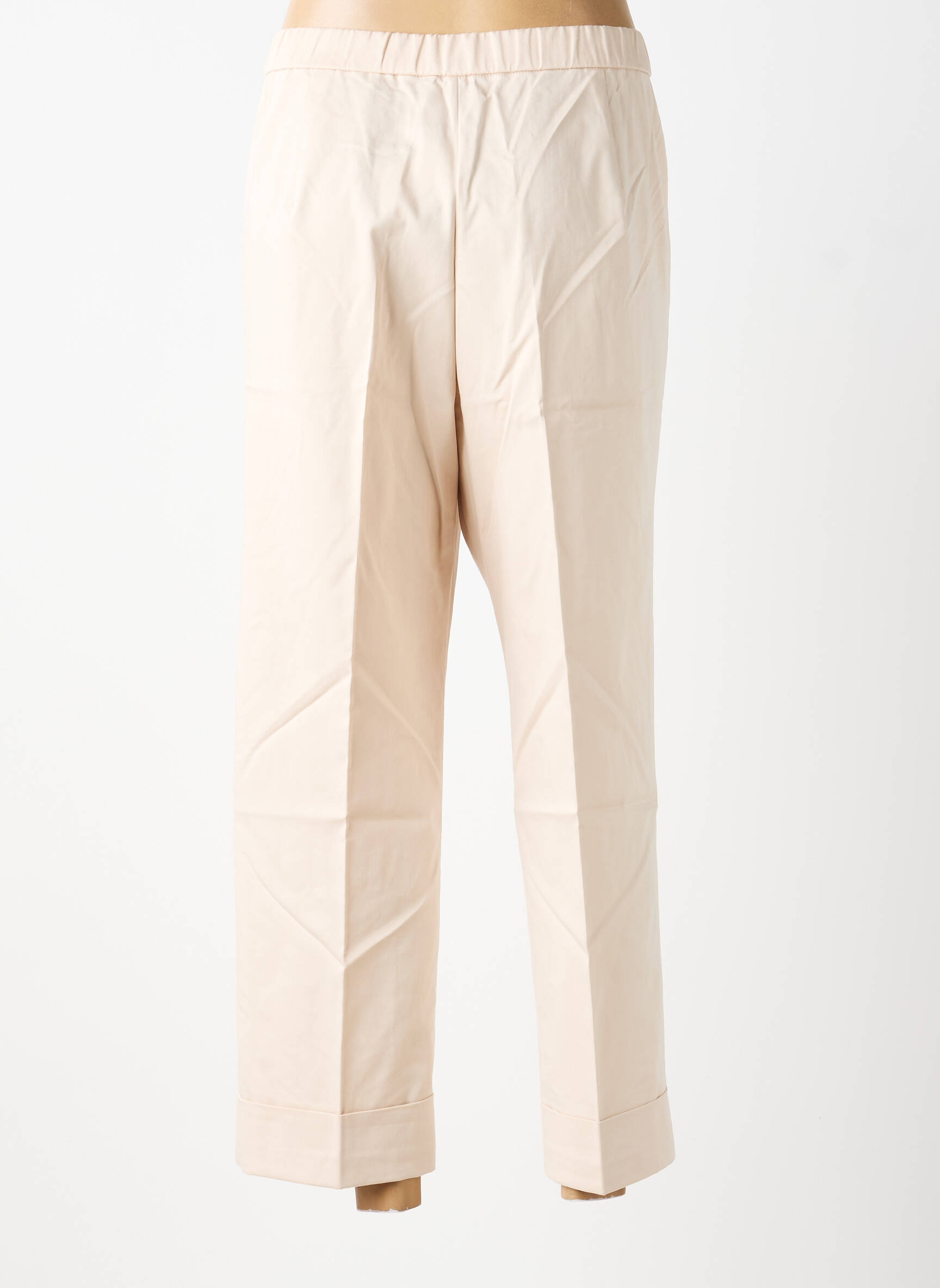 Pantalon 7/8 taille à pinces taille normale rose ELENA MIRO femme