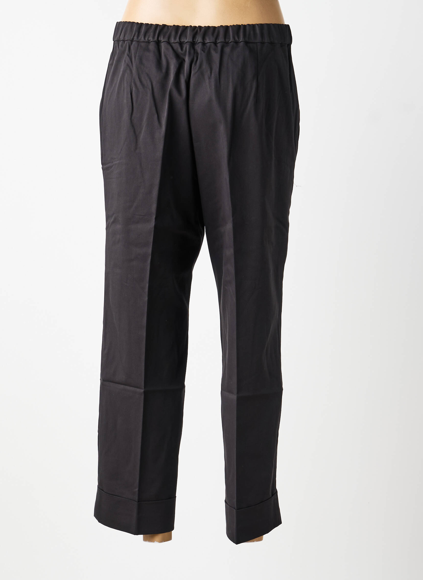 Pantalon 7/8 taille à pinces taille normale noir ELENA MIRO femme