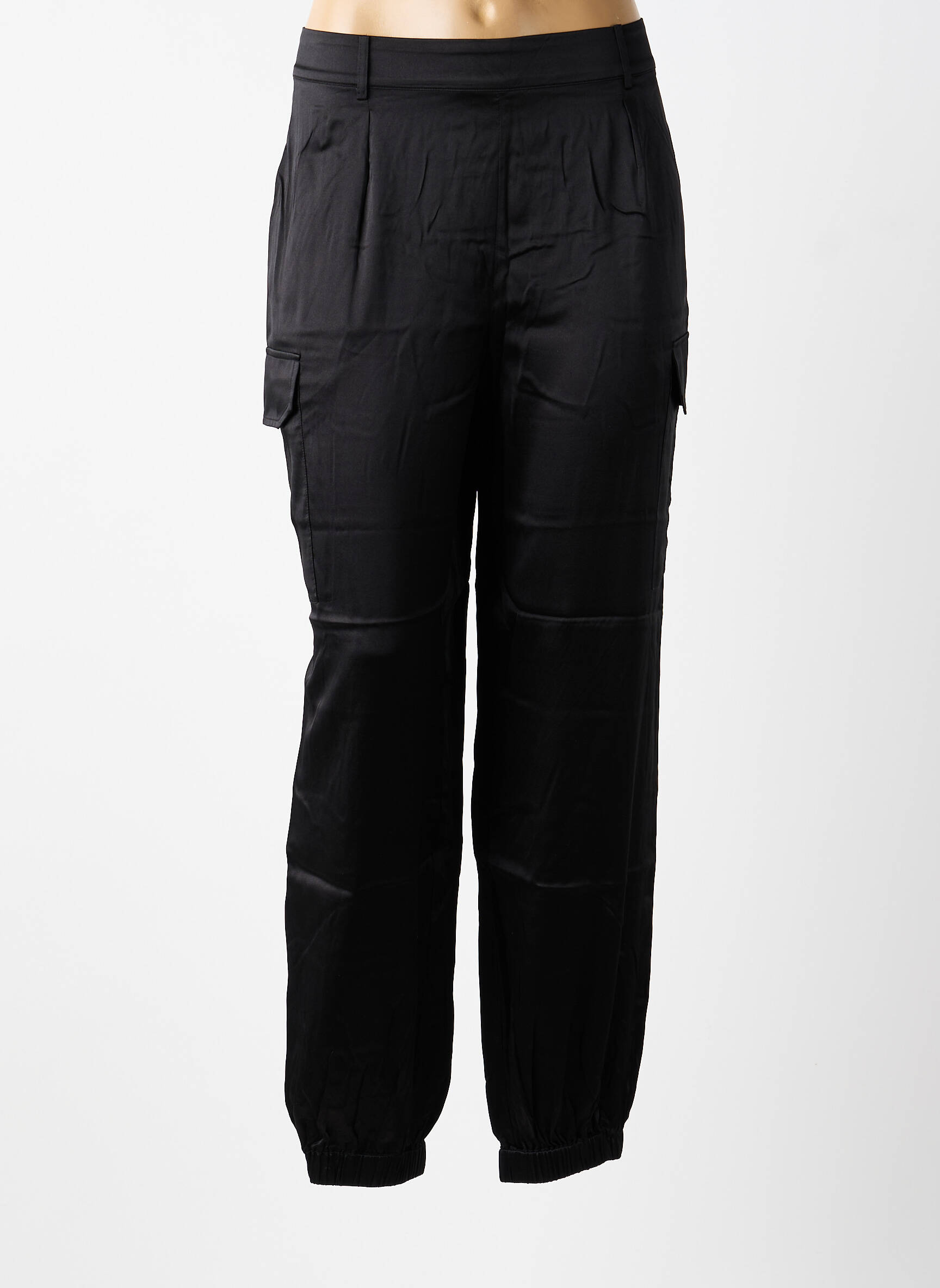 Pantalon cargo resserrée sur le bas taille normale noir CHARLOTTE SPARRE femme