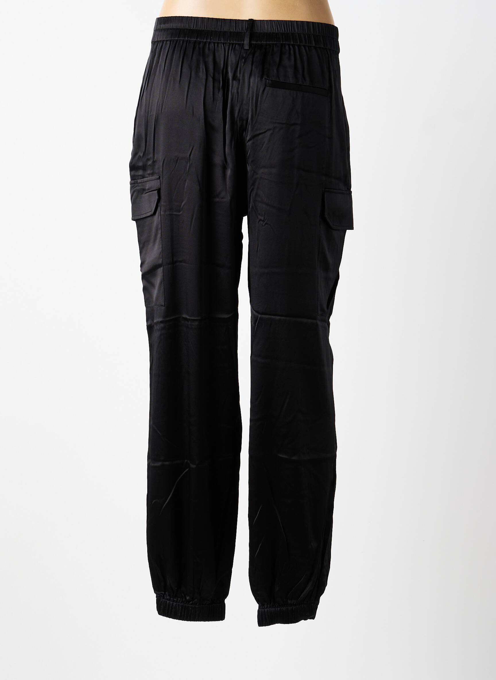 Pantalon cargo resserrée sur le bas taille normale noir CHARLOTTE SPARRE femme