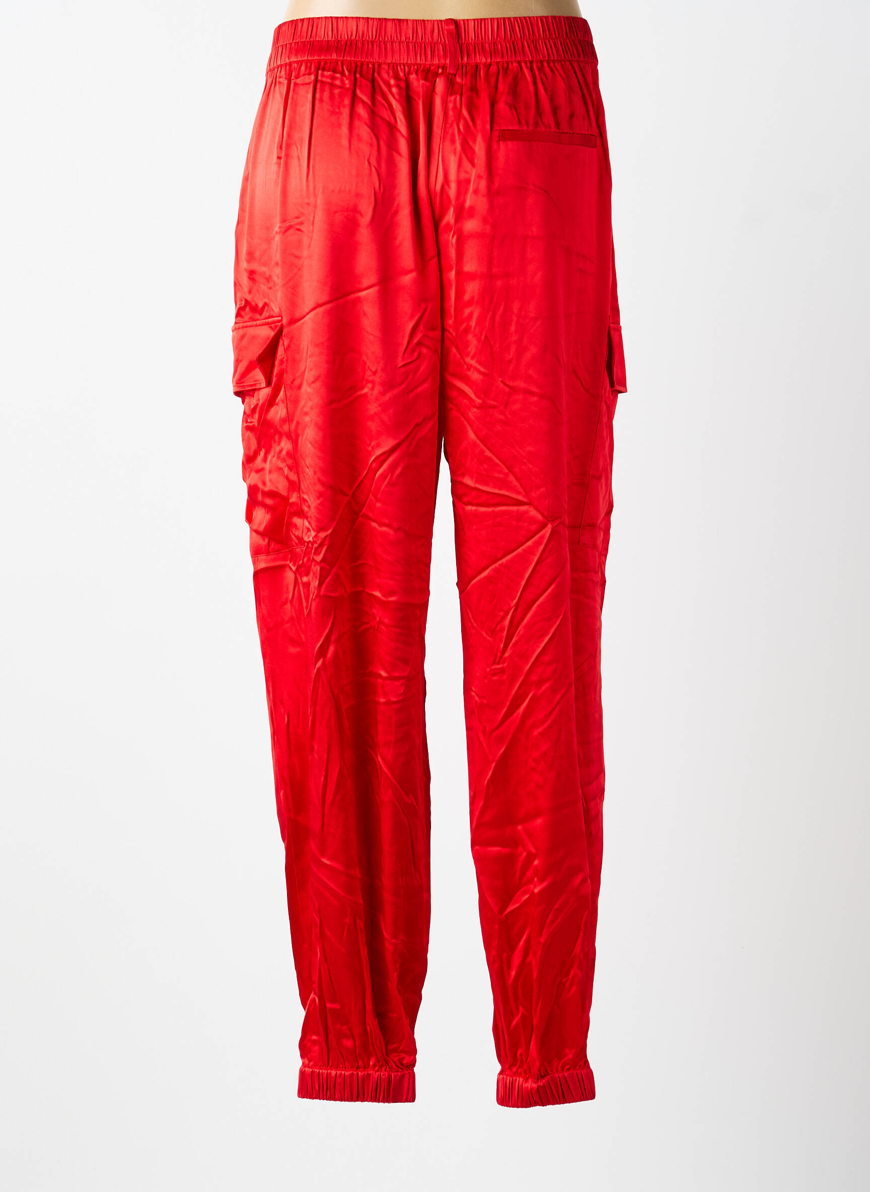Pantalon cargo resserrée sur le bas taille normale rouge CHARLOTTE SPARRE femme