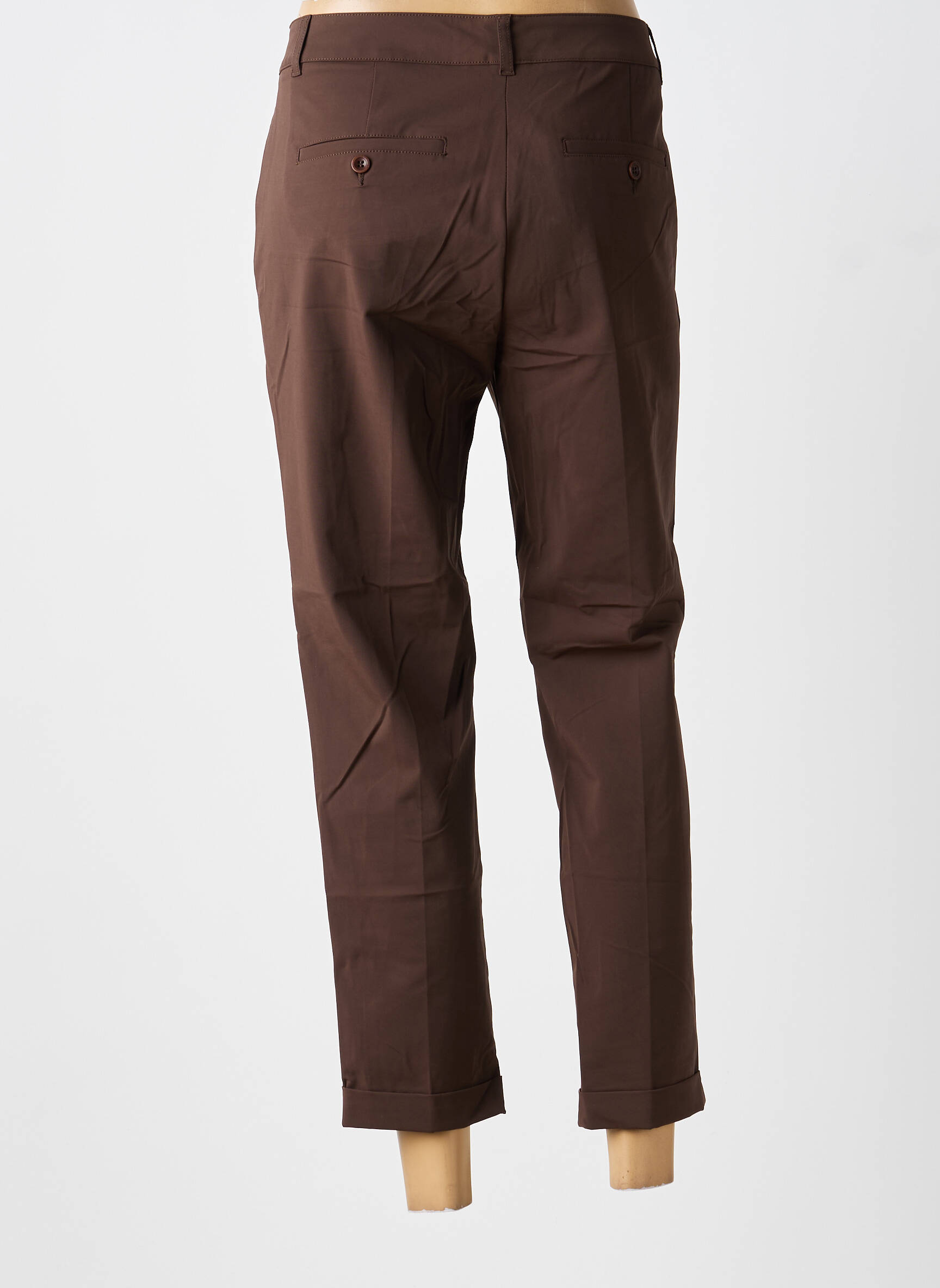 Pantalon 7/8 taille élastique taille normale marron RAFFAELLO ROSSI femme
