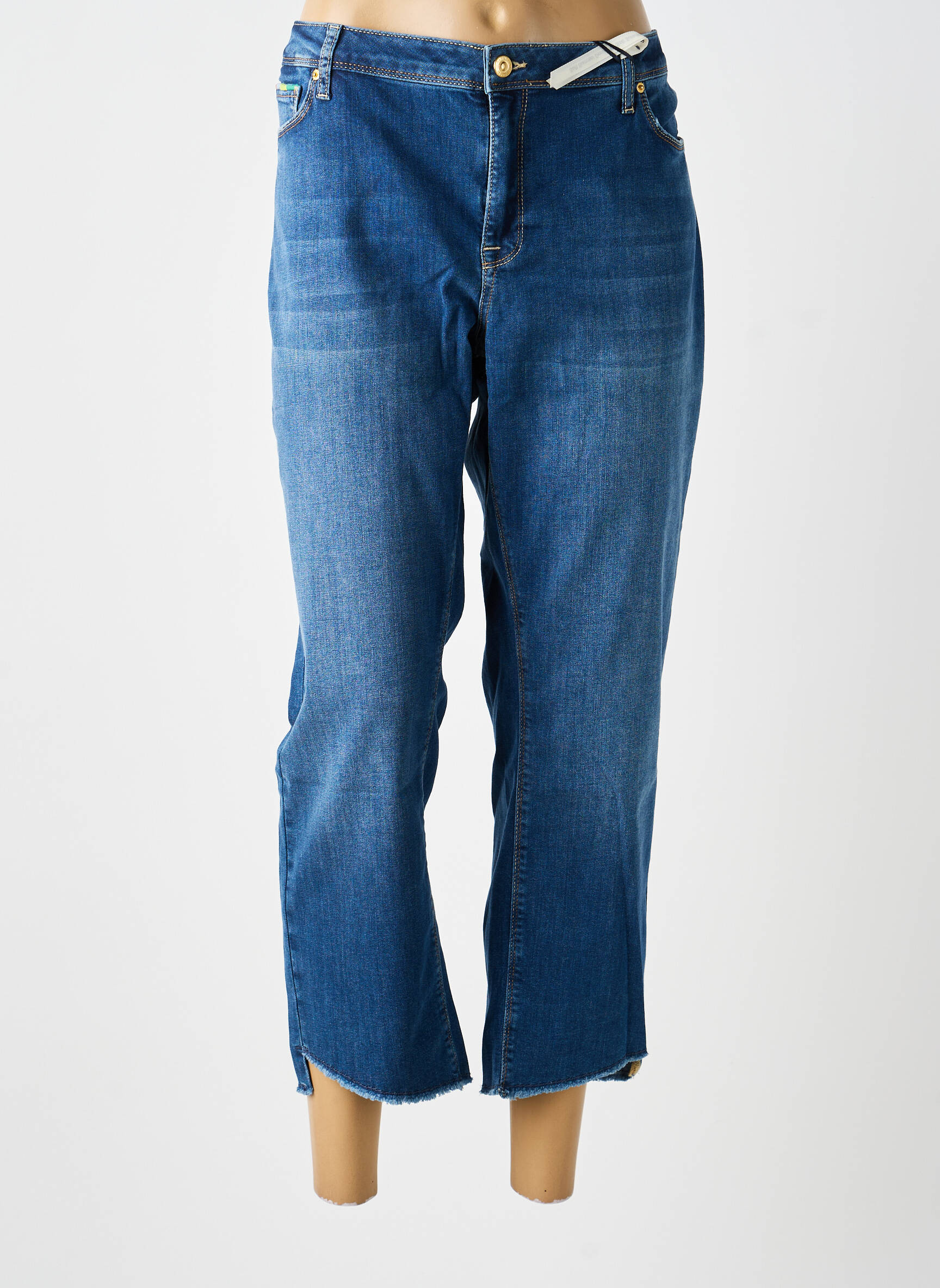 Jeans coupe droite stretch taille normale bleu RAFFAELLO ROSSI femme