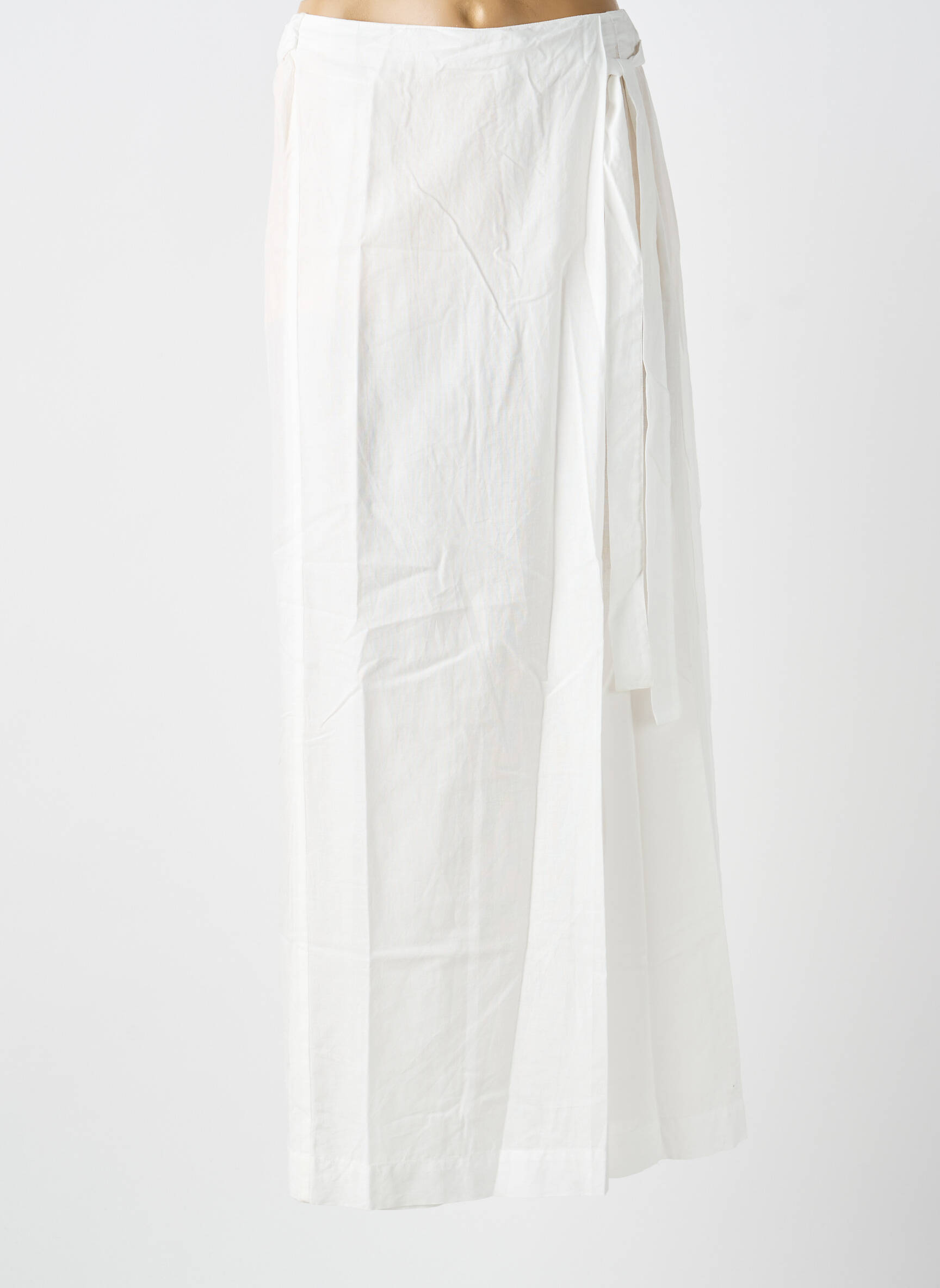 Pantalon large tissage popeline taille normale blanc TWINSET femme