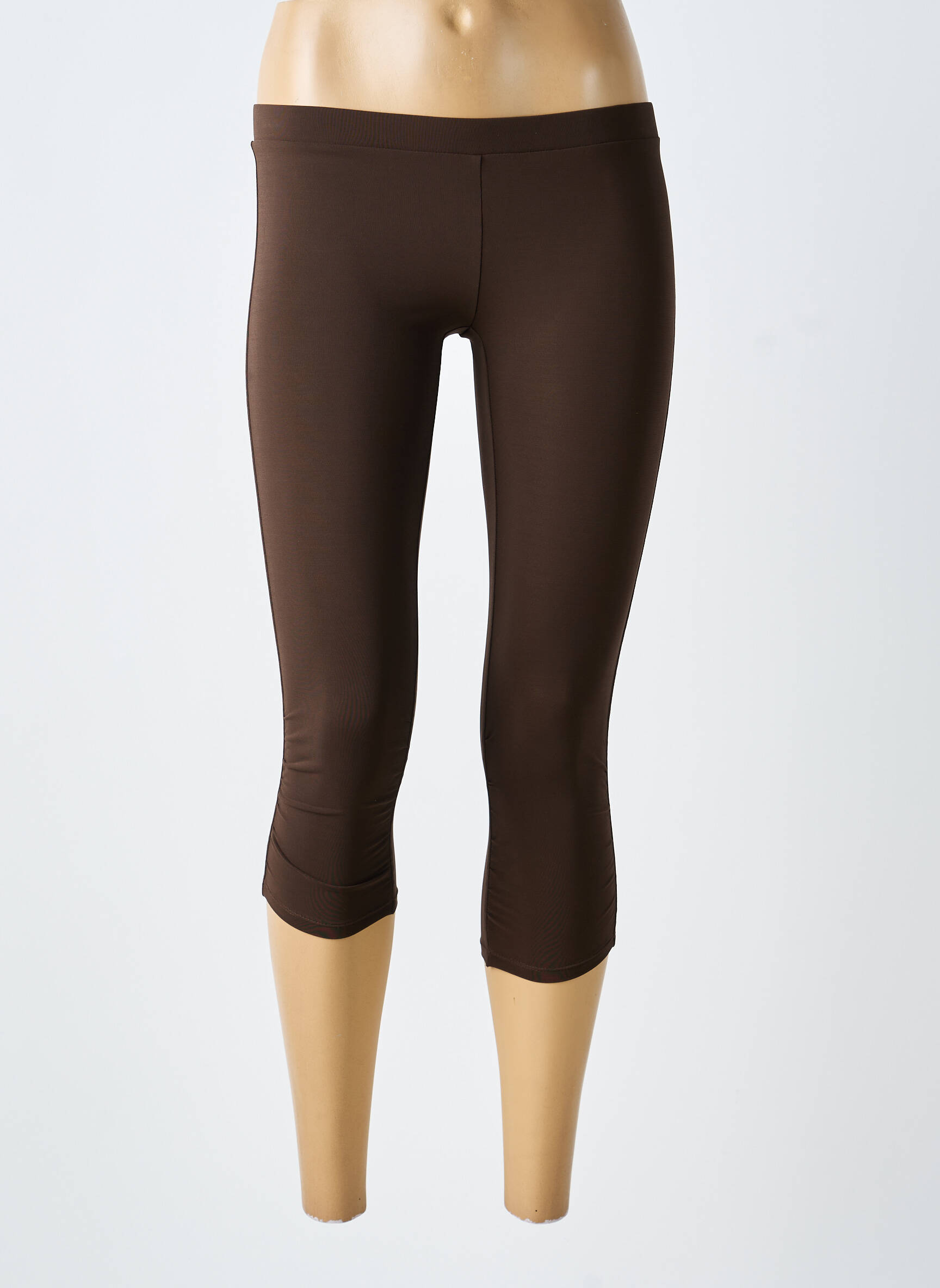 Legging effet matière satinée taille normale marron SHAN femme