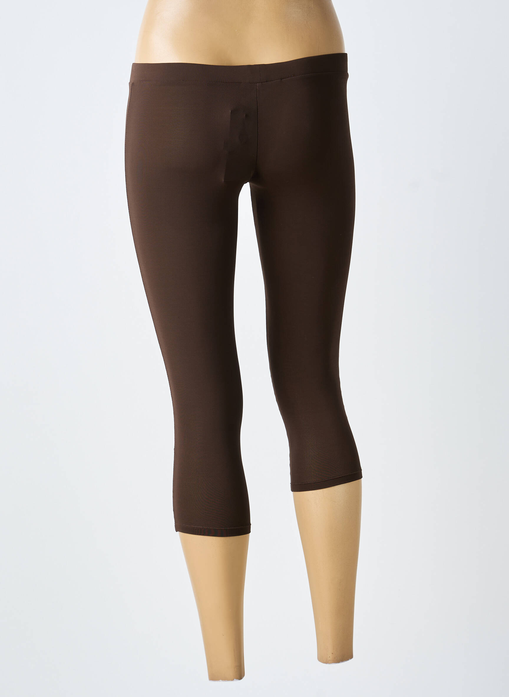 Legging effet matière satinée taille normale marron SHAN femme