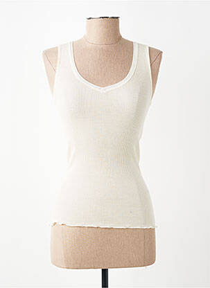 Débardeur stretch sans manche beige VITTORIA B femme