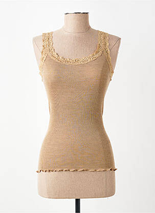 Débardeur stretch sans manche beige VITTORIA B femme