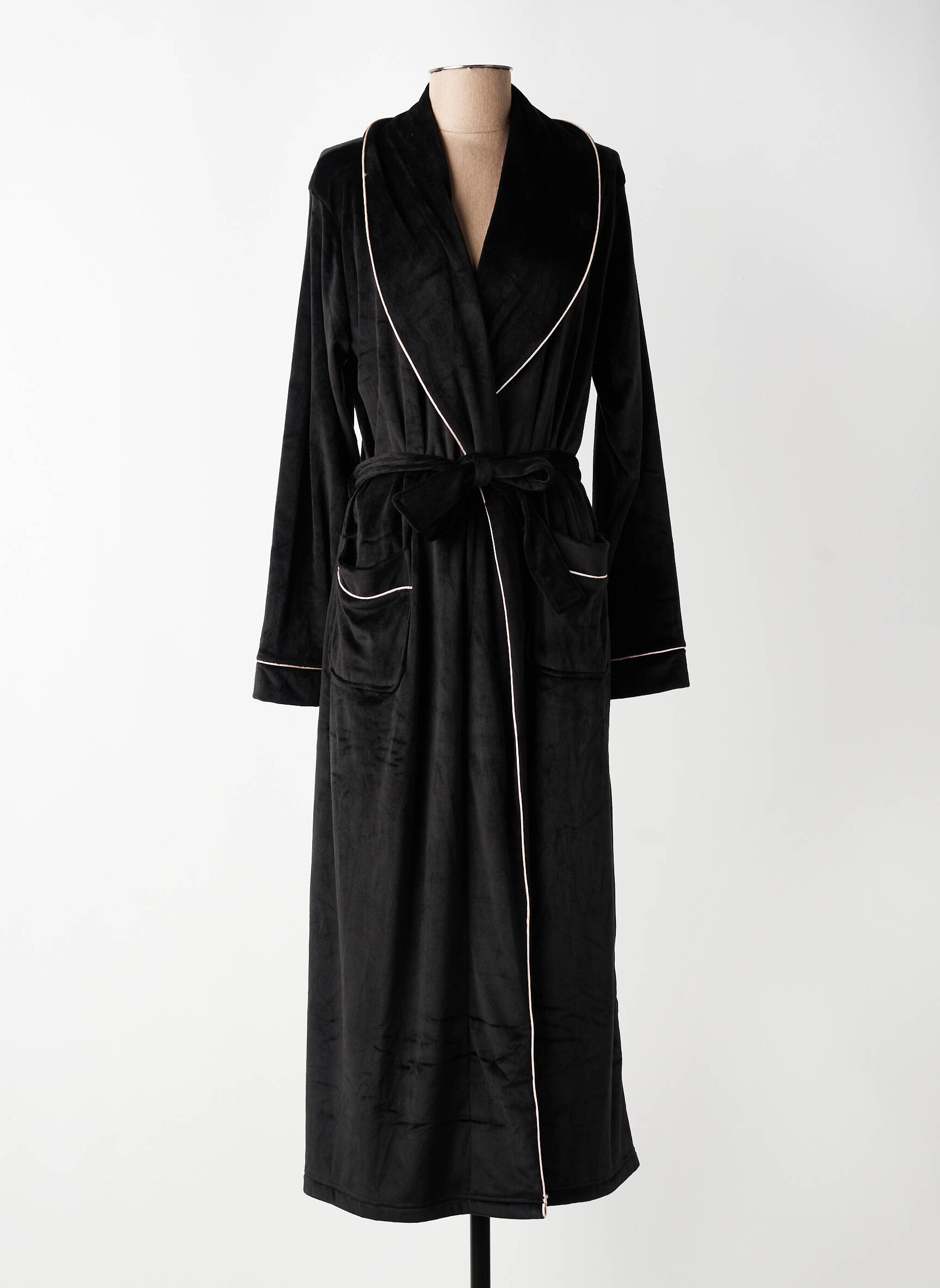 Robe de chambre poches noir LORMAR femme