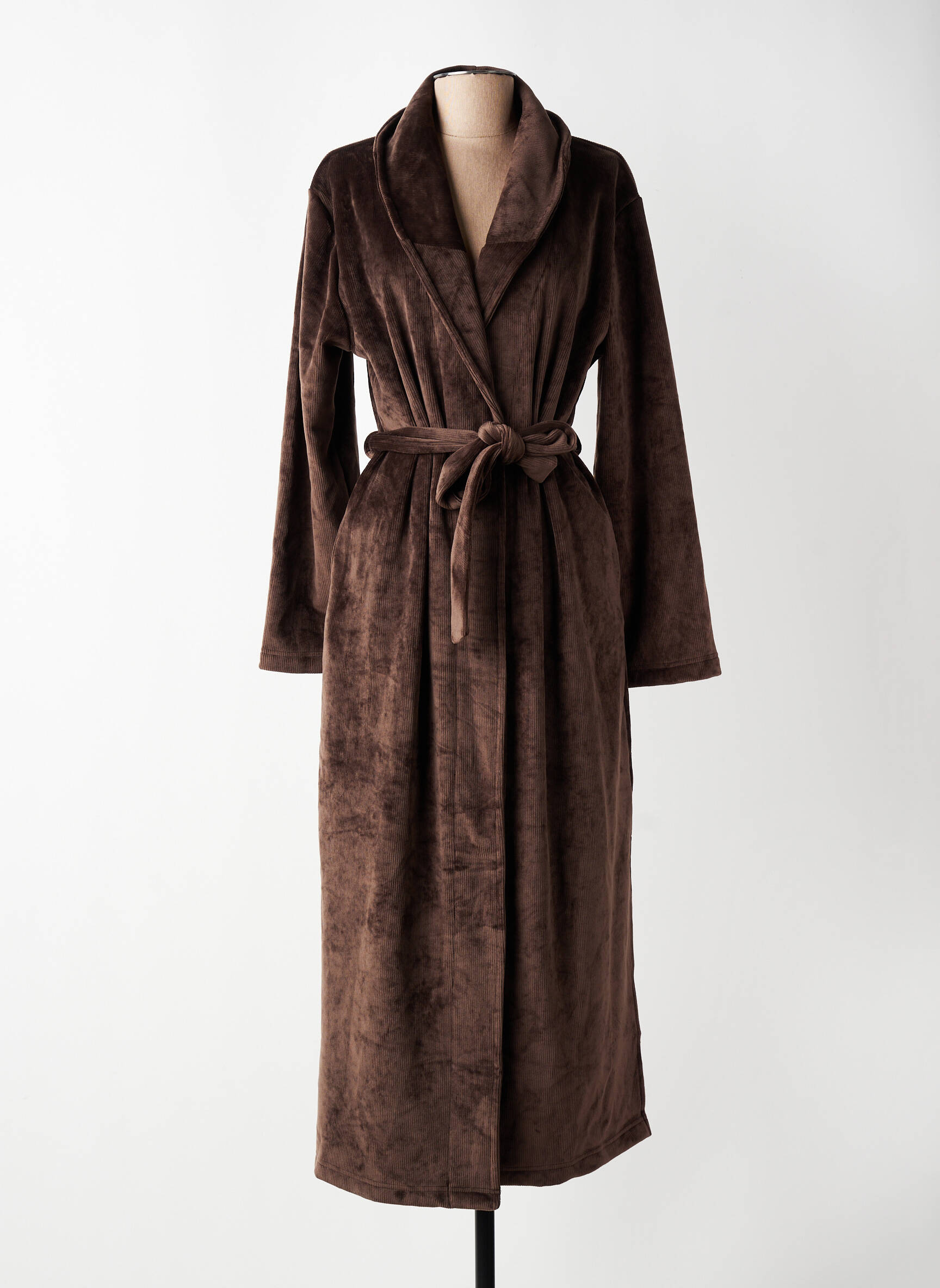 Robe de chambre stretch marron ARUELLE femme