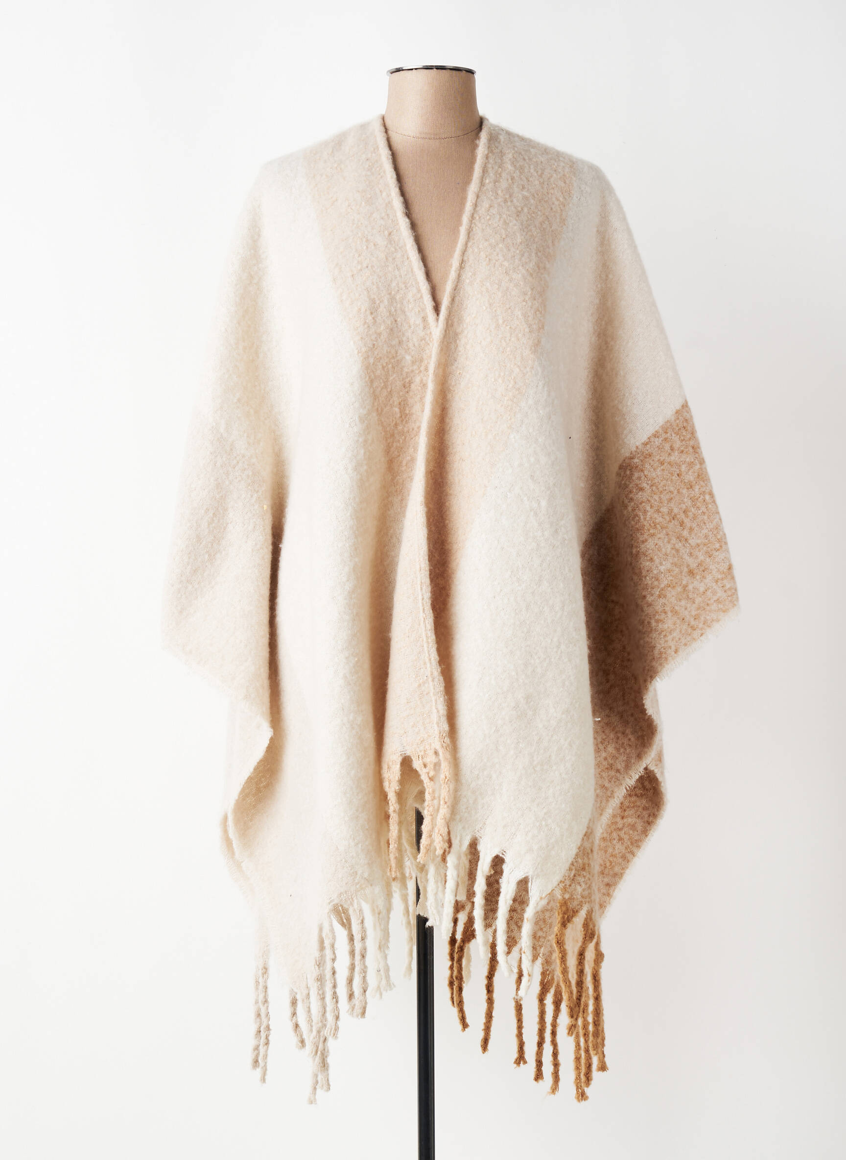Poncho col v beige TWINSET femme