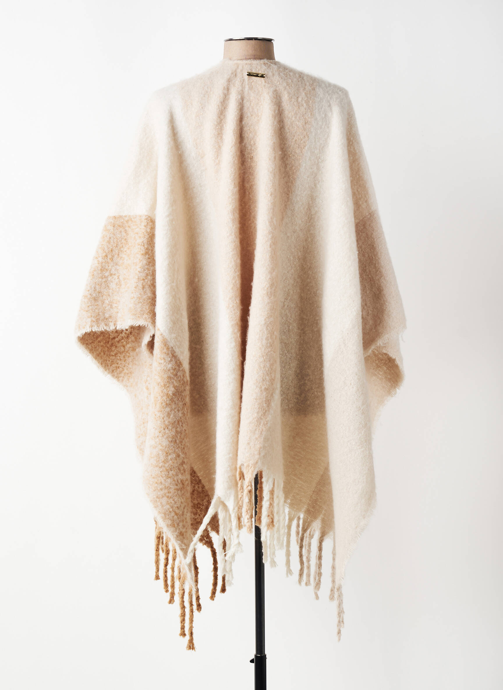 Poncho col v beige TWINSET femme