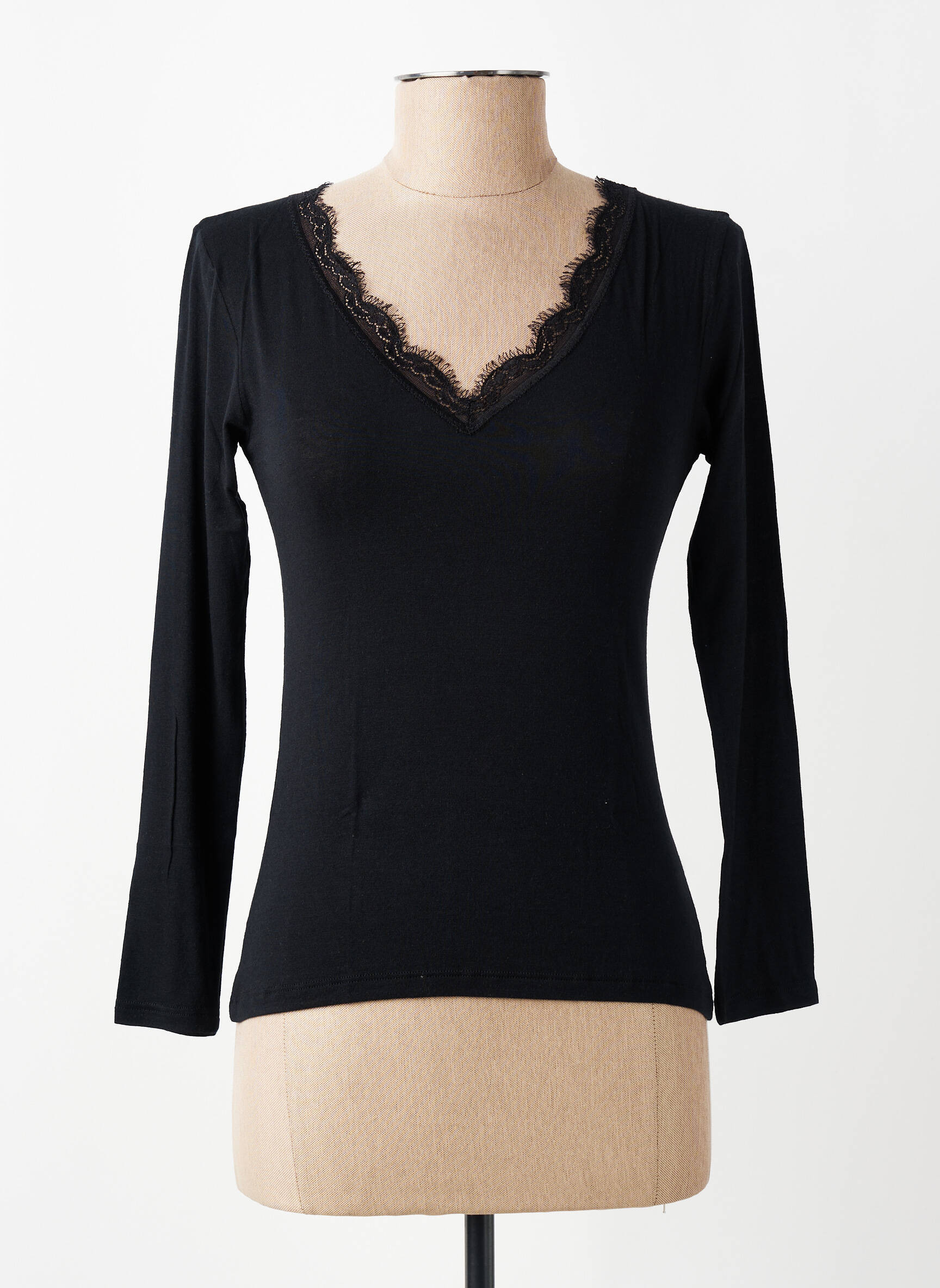 T-shirt manches longues manches longues noir VITTORIA B femme