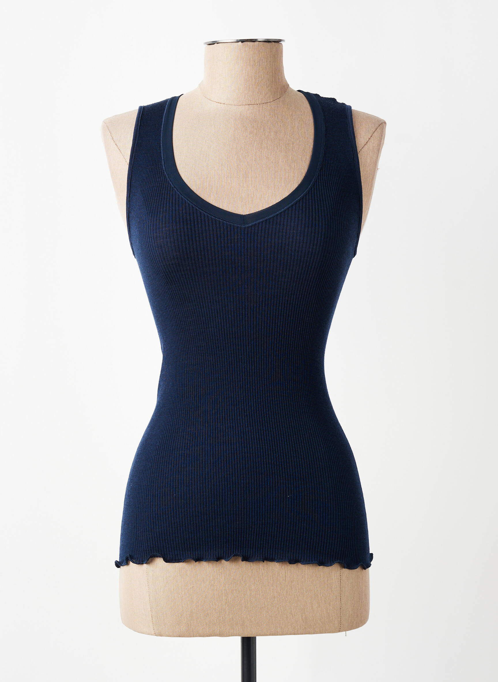 Débardeur stretch sans manche bleu VITTORIA B femme