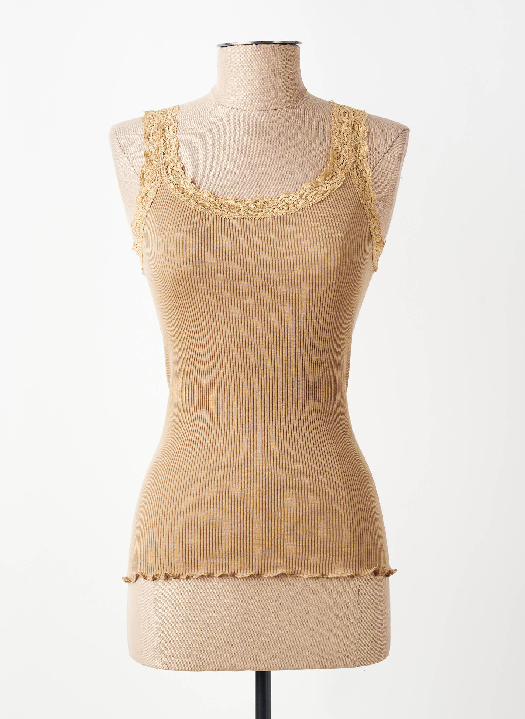 Débardeur stretch sans manche beige VITTORIA B femme
