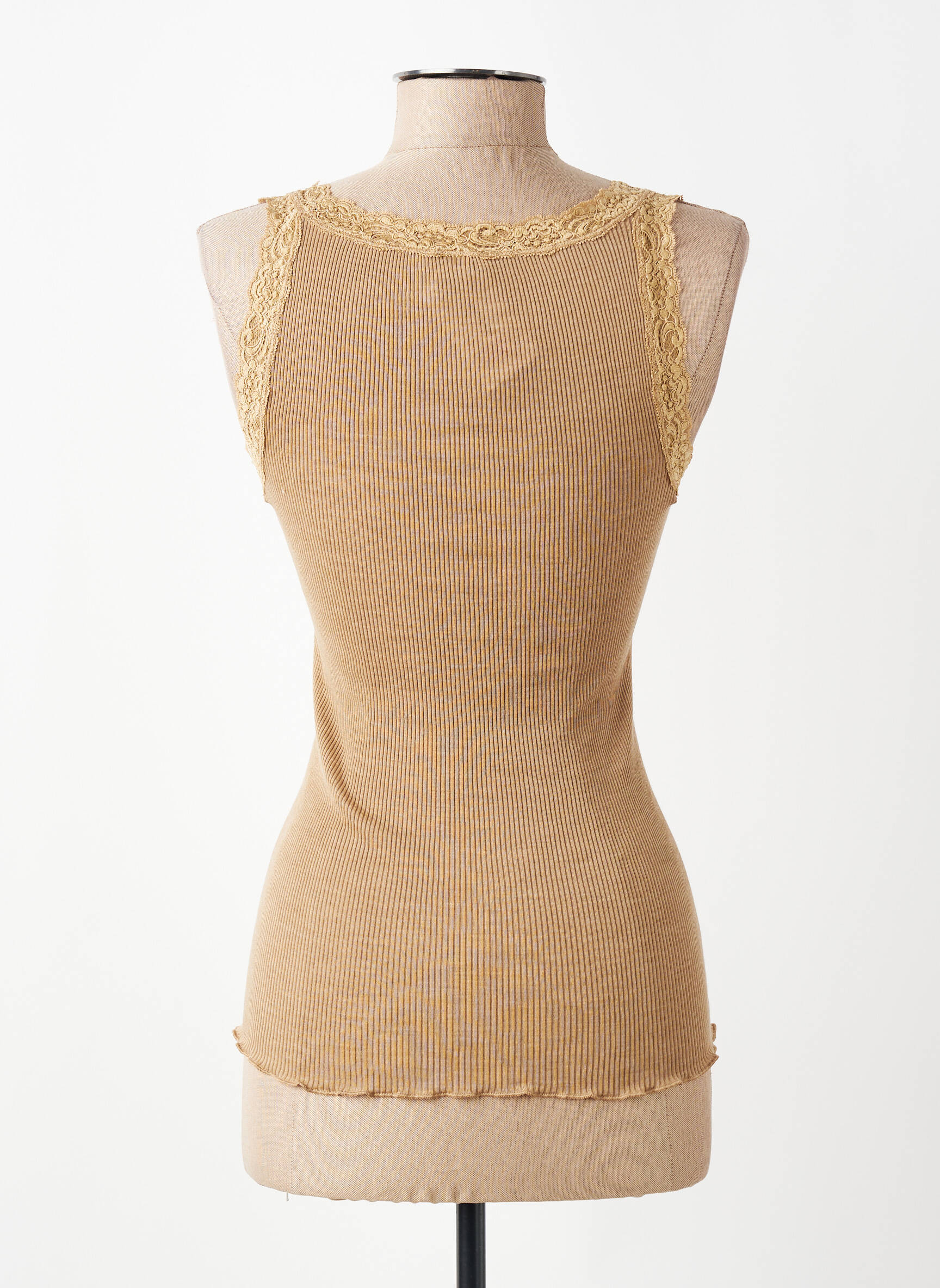 Débardeur stretch sans manche beige VITTORIA B femme