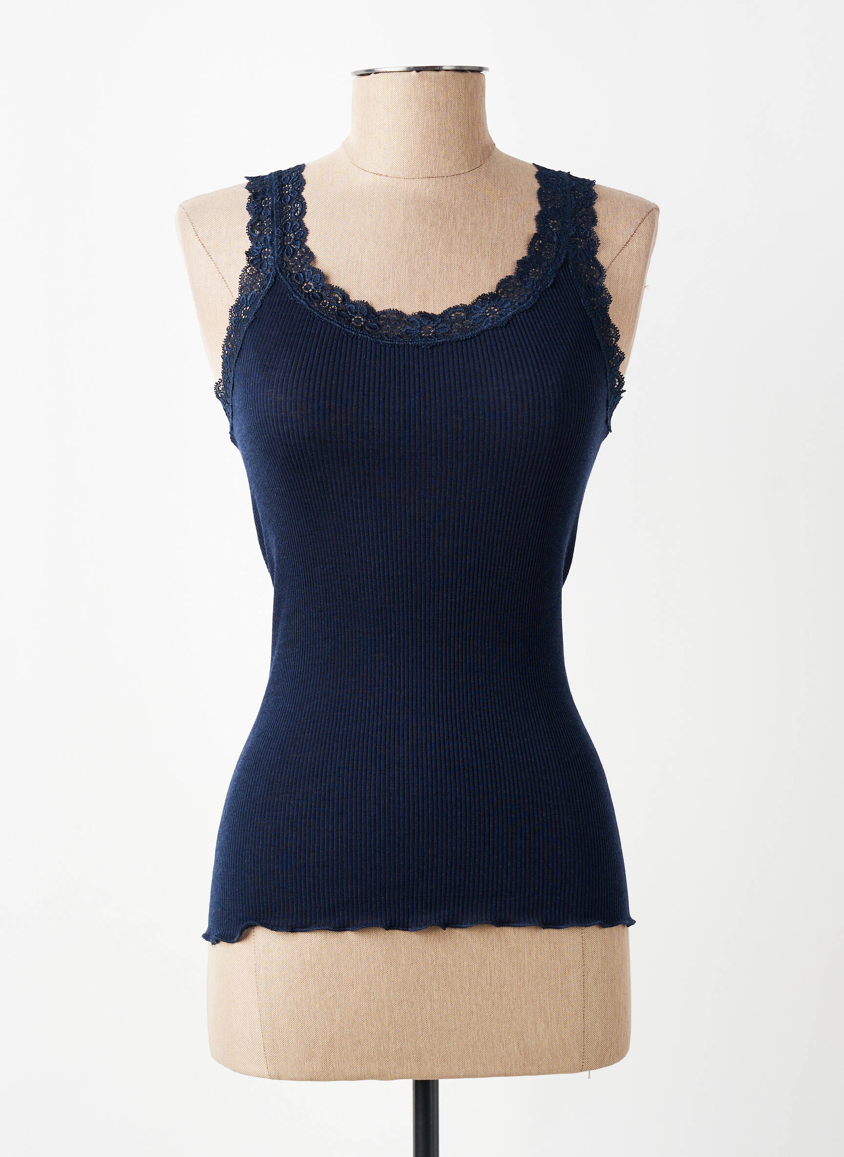 Débardeur stretch sans manche bleu VITTORIA B femme