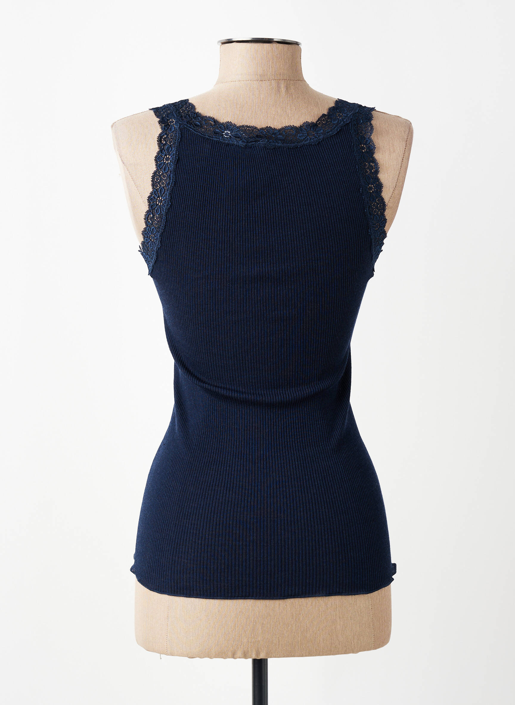 Débardeur stretch sans manche bleu VITTORIA B femme