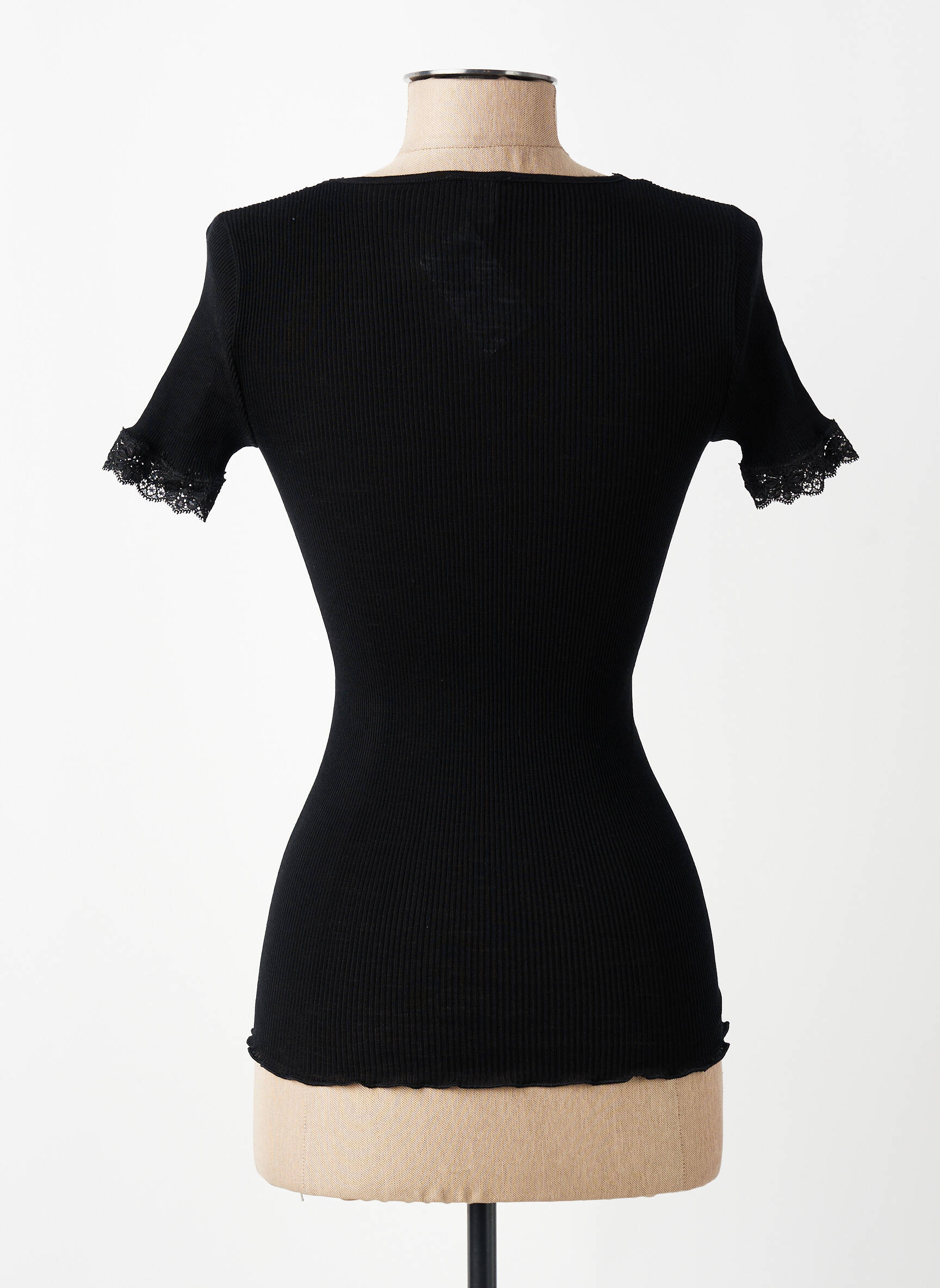 T-shirt stretch manches courtes noir VITTORIA B femme
