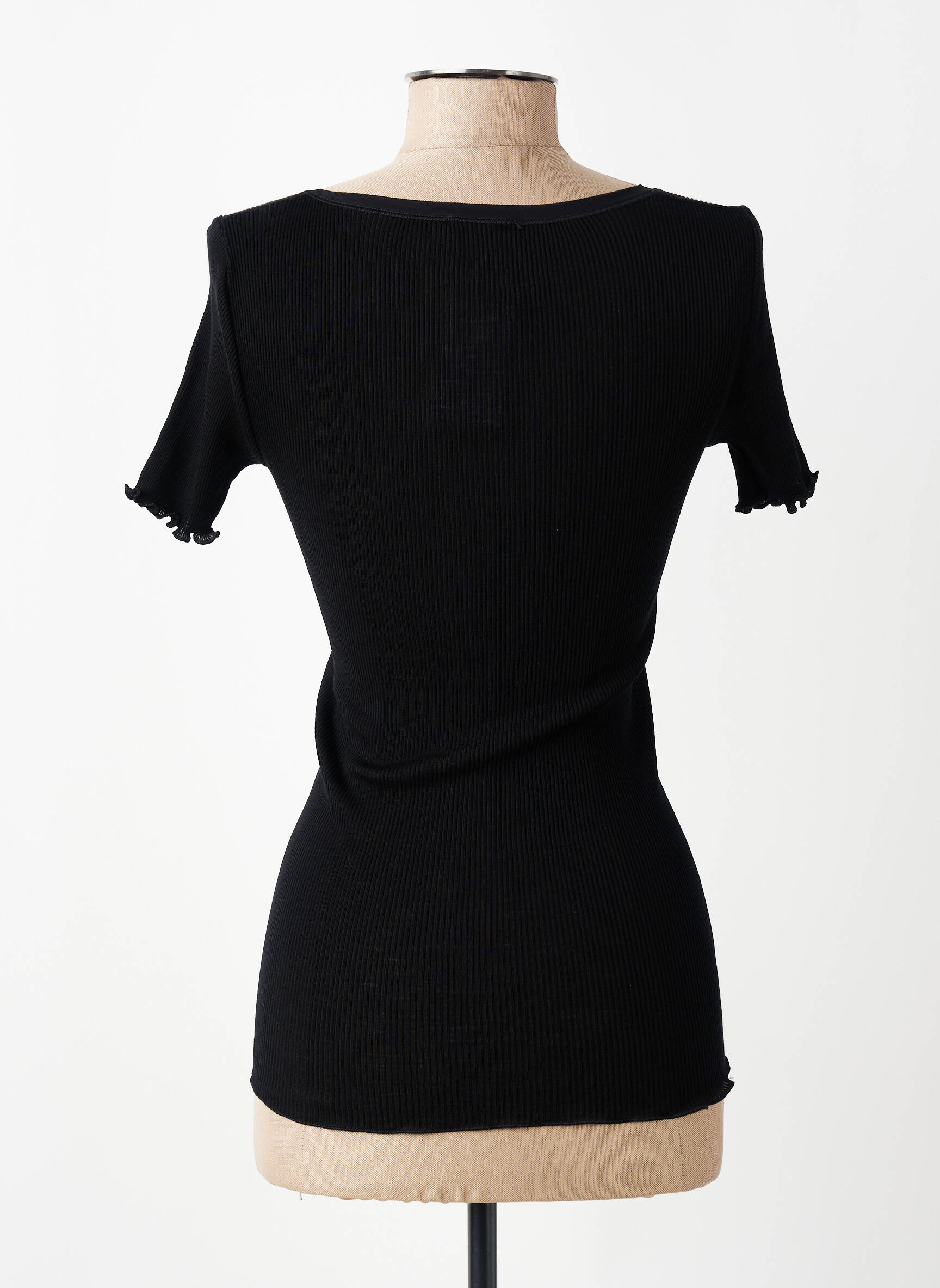 T-shirt stretch manches courtes noir VITTORIA B femme