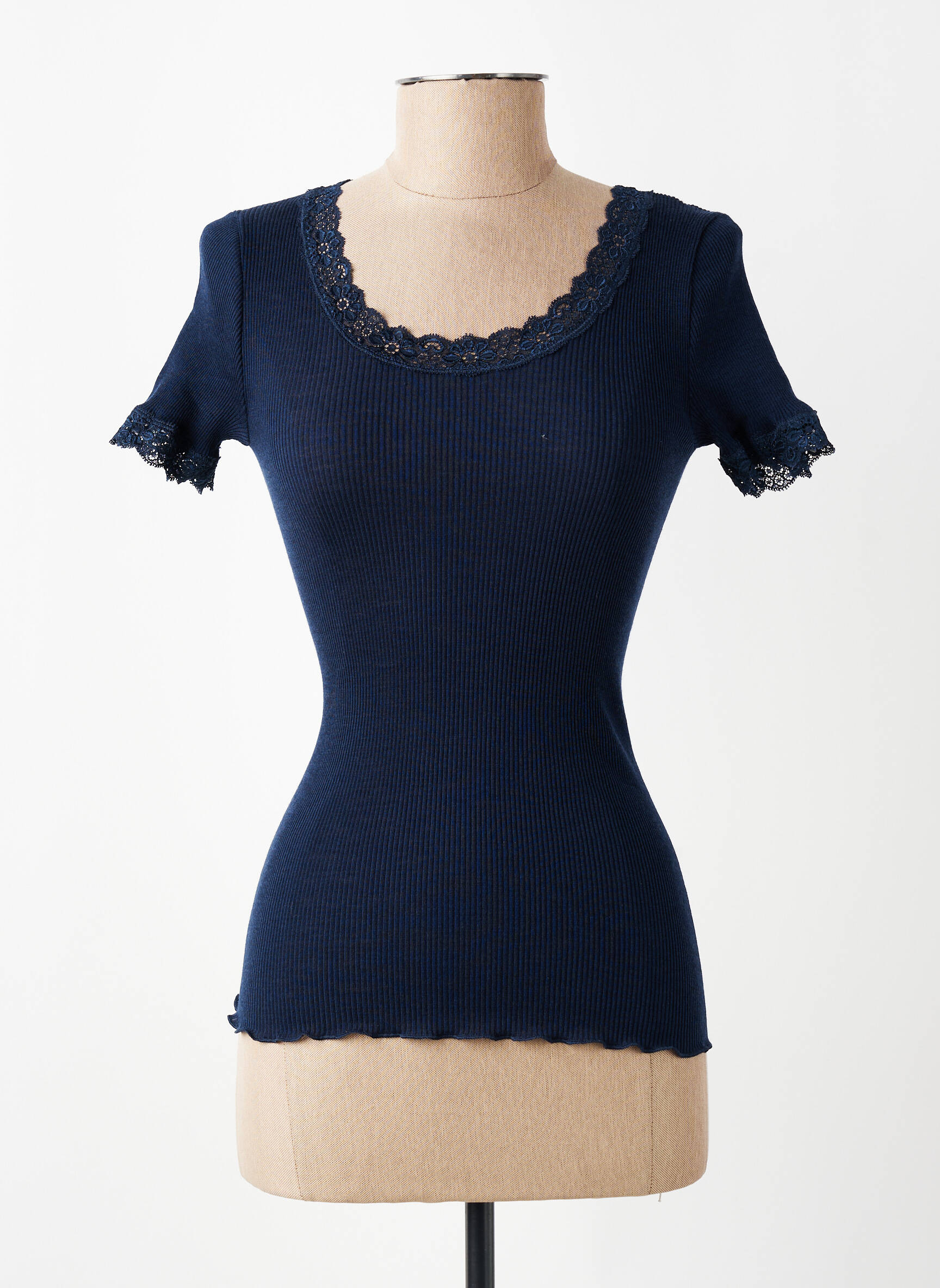 T-shirt stretch manches courtes bleu VITTORIA B femme