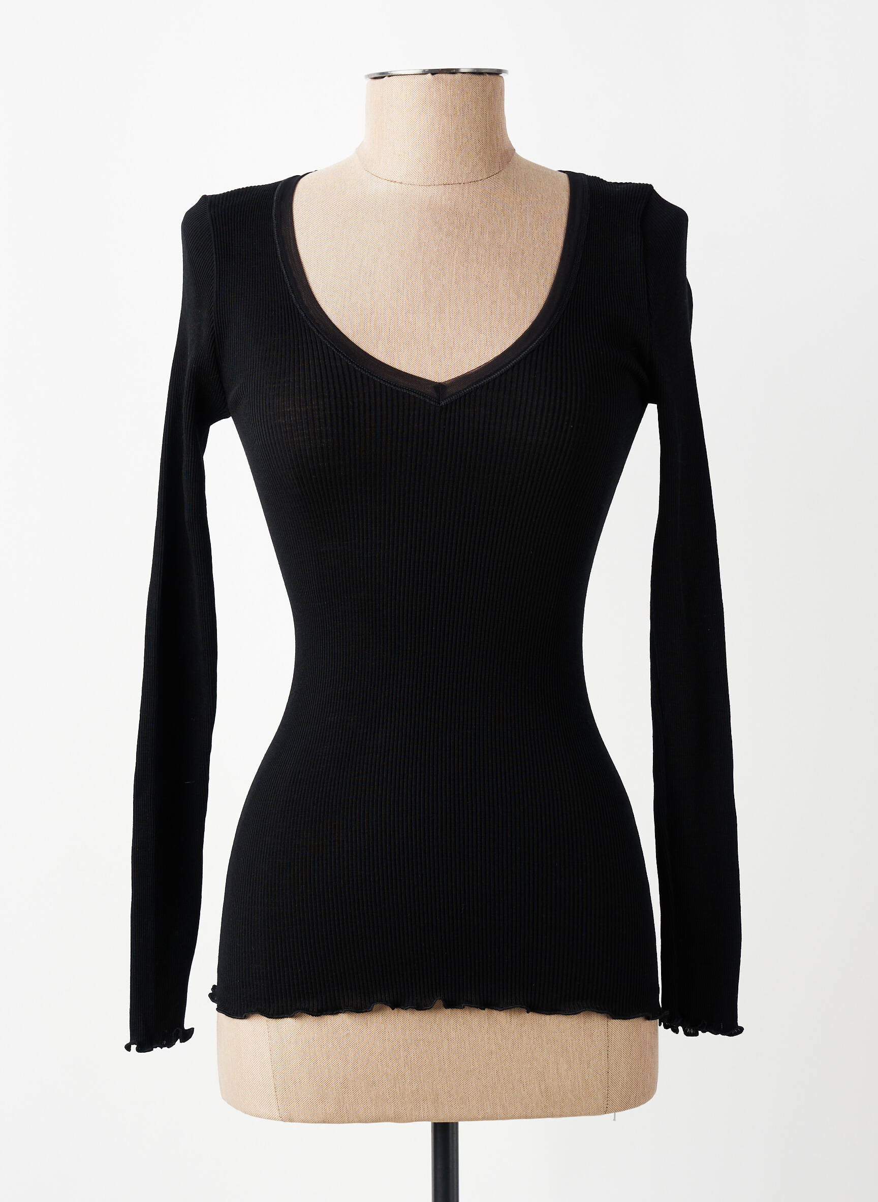 T-shirt manches longues manches longues noir VITTORIA B femme