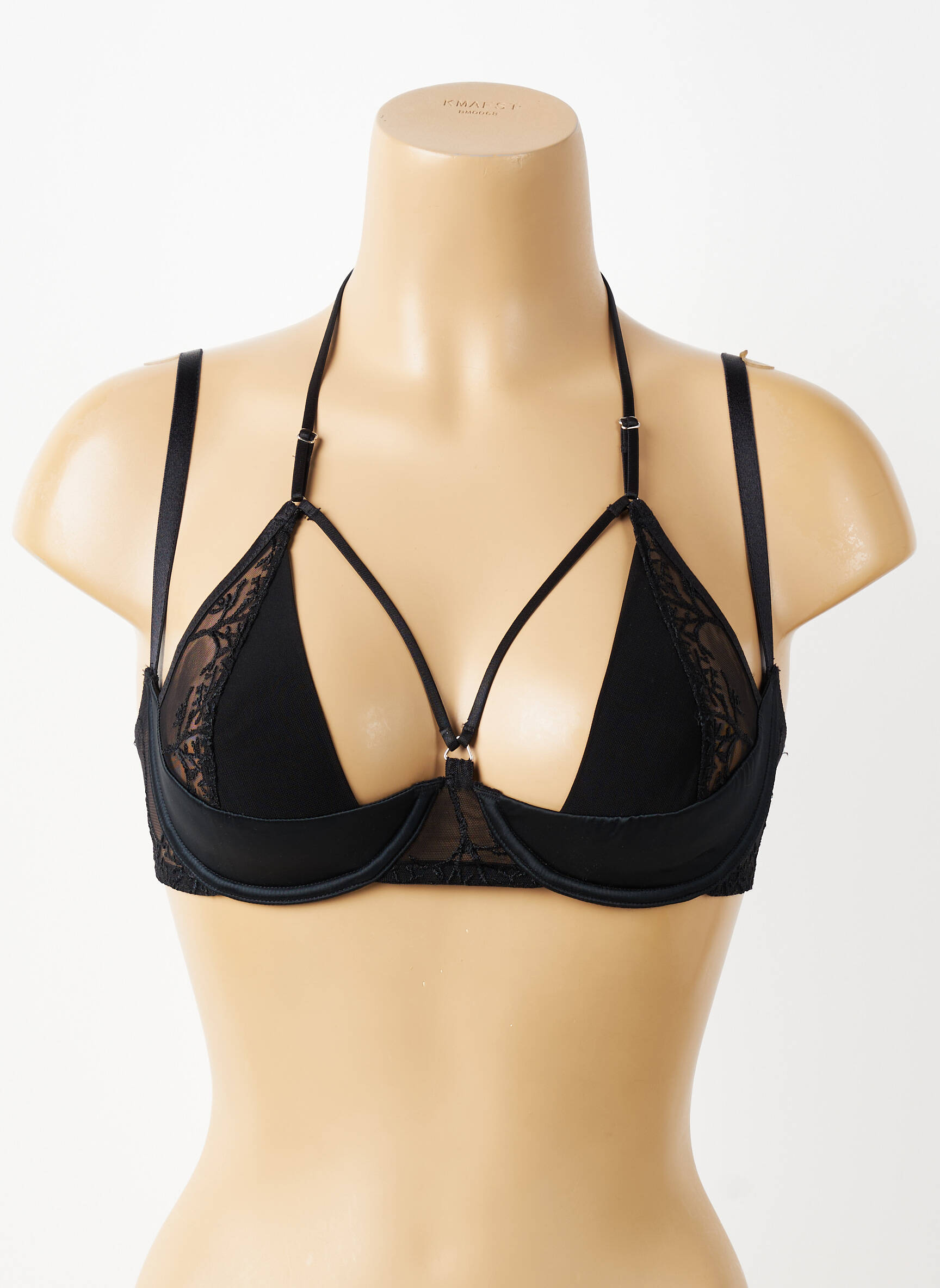 Soutien-gorge effet matière satinée haut soutien-gorge emboitant noir PALOMA CASILE femme