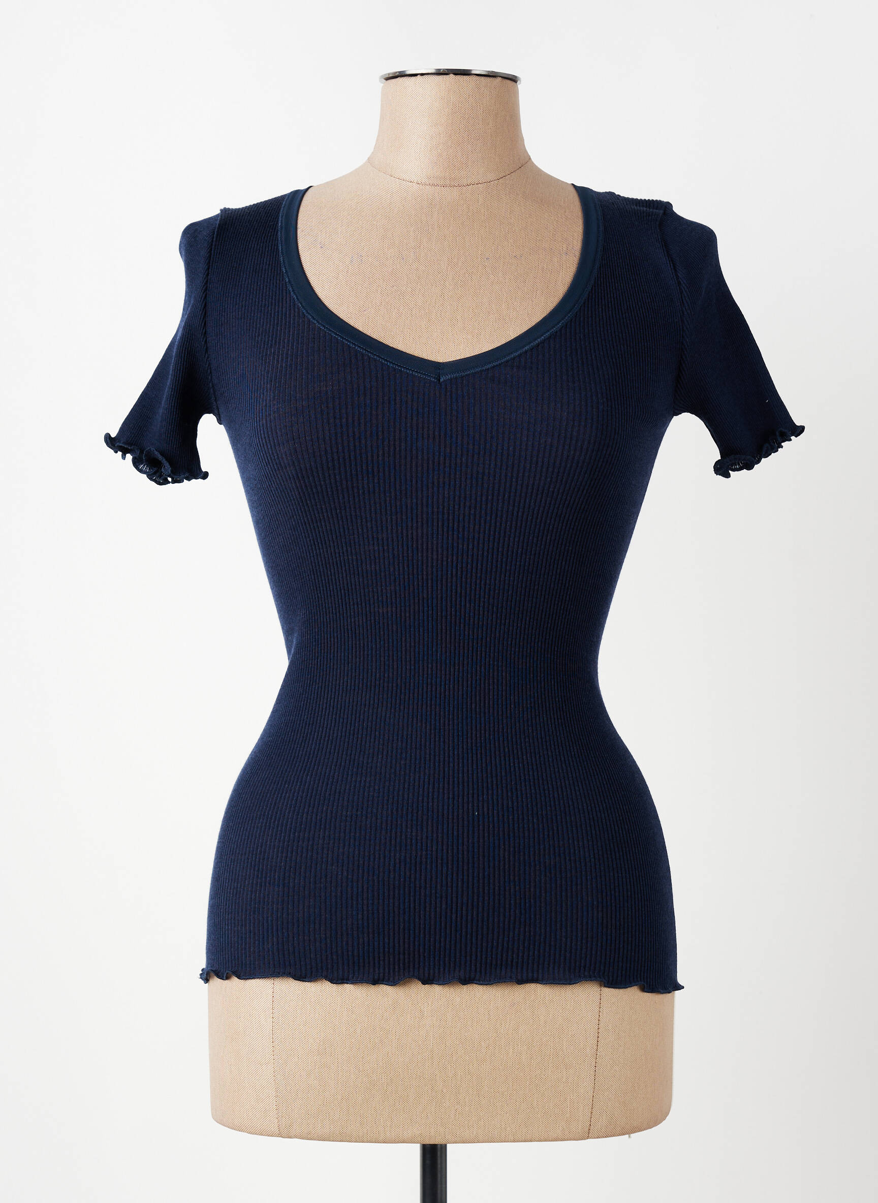 T-shirt stretch manches courtes bleu VITTORIA B femme