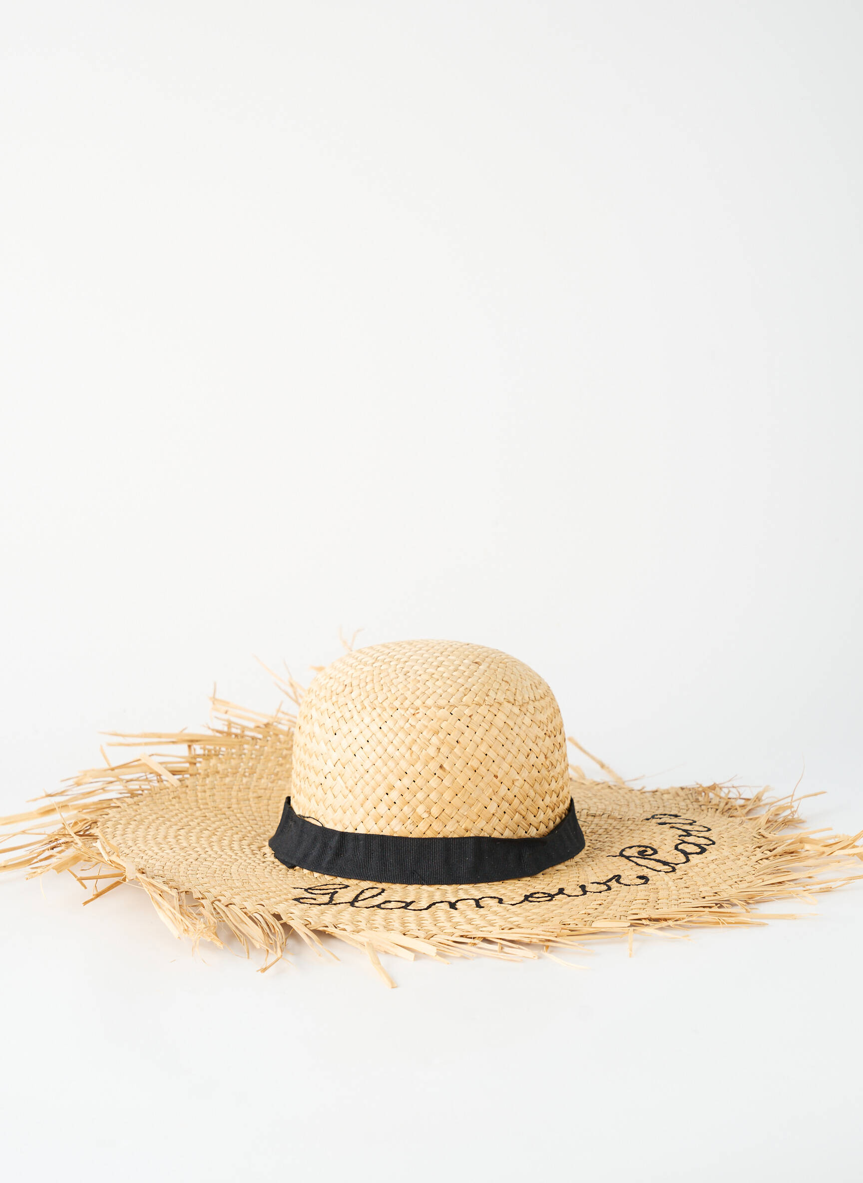 Chapeau forme chapeau paille noir PHO femme